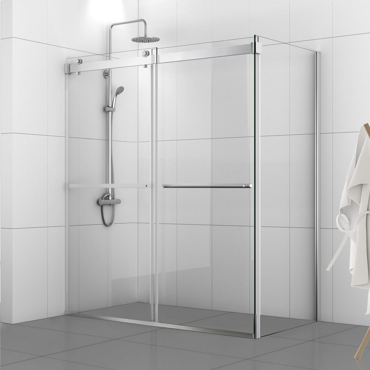 Spezia Rectangle Double Sliding Frameless Shower Enclosure