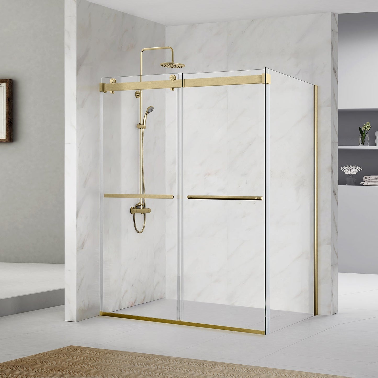 Spezia Rectangle Double Sliding Frameless Shower Enclosure