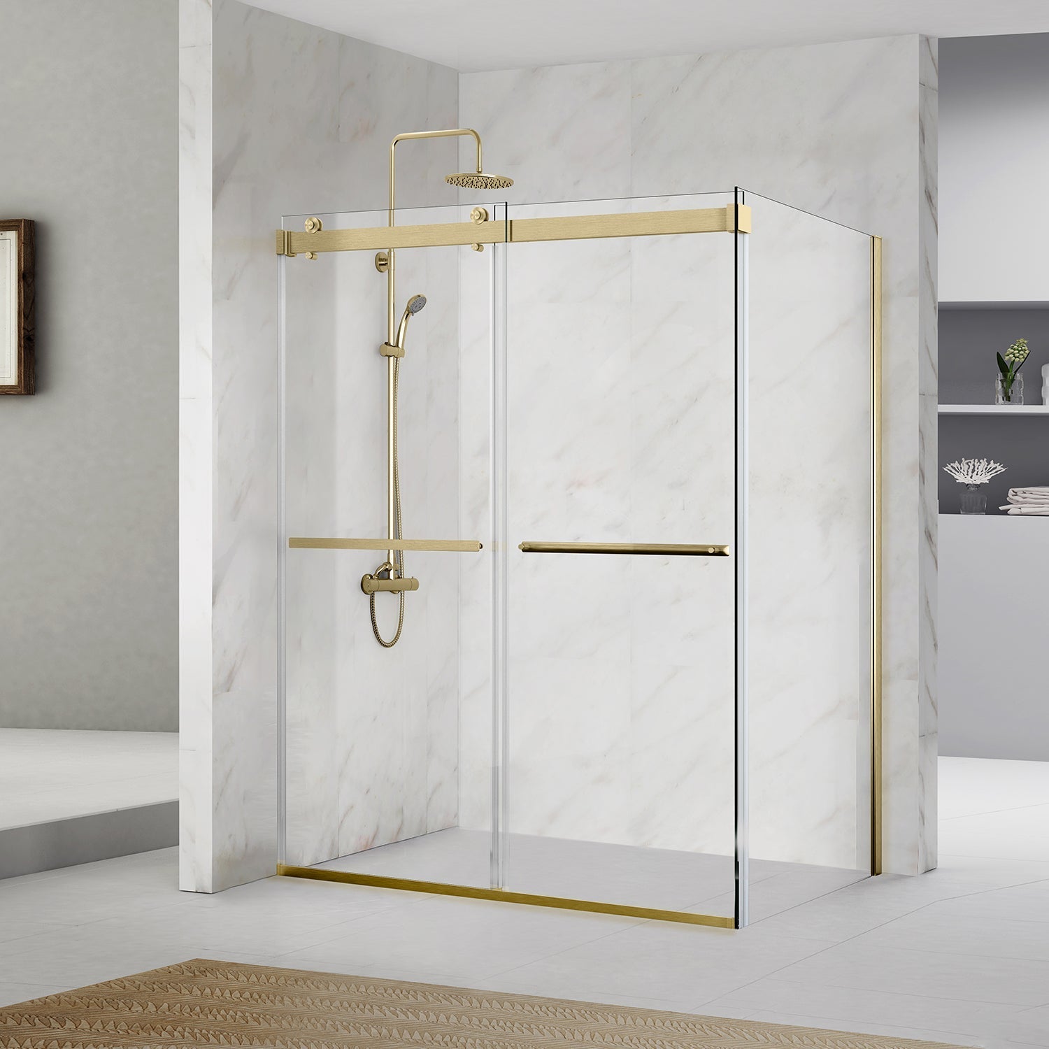 Spezia Rectangle Double Sliding Frameless Shower Enclosure