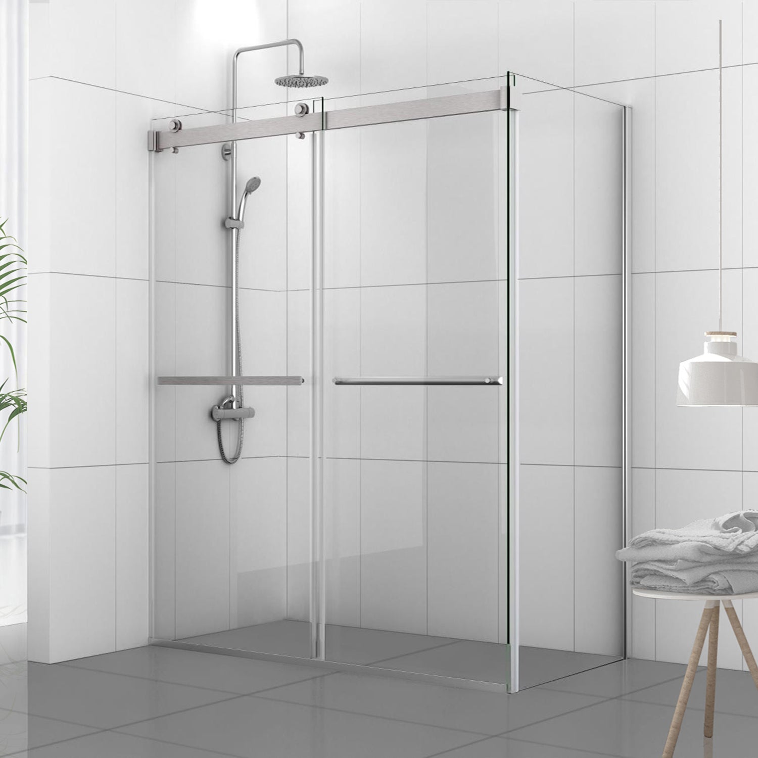 Spezia Rectangle Double Sliding Frameless Shower Enclosure