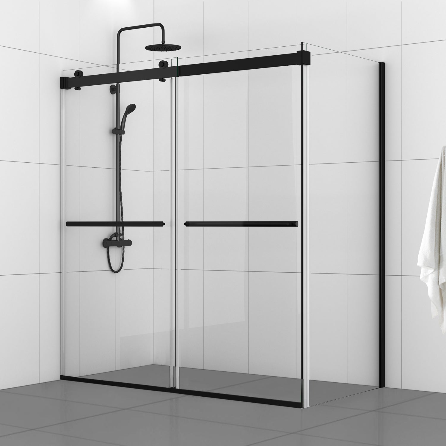 Spezia Rectangle Double Sliding Frameless Shower Enclosure