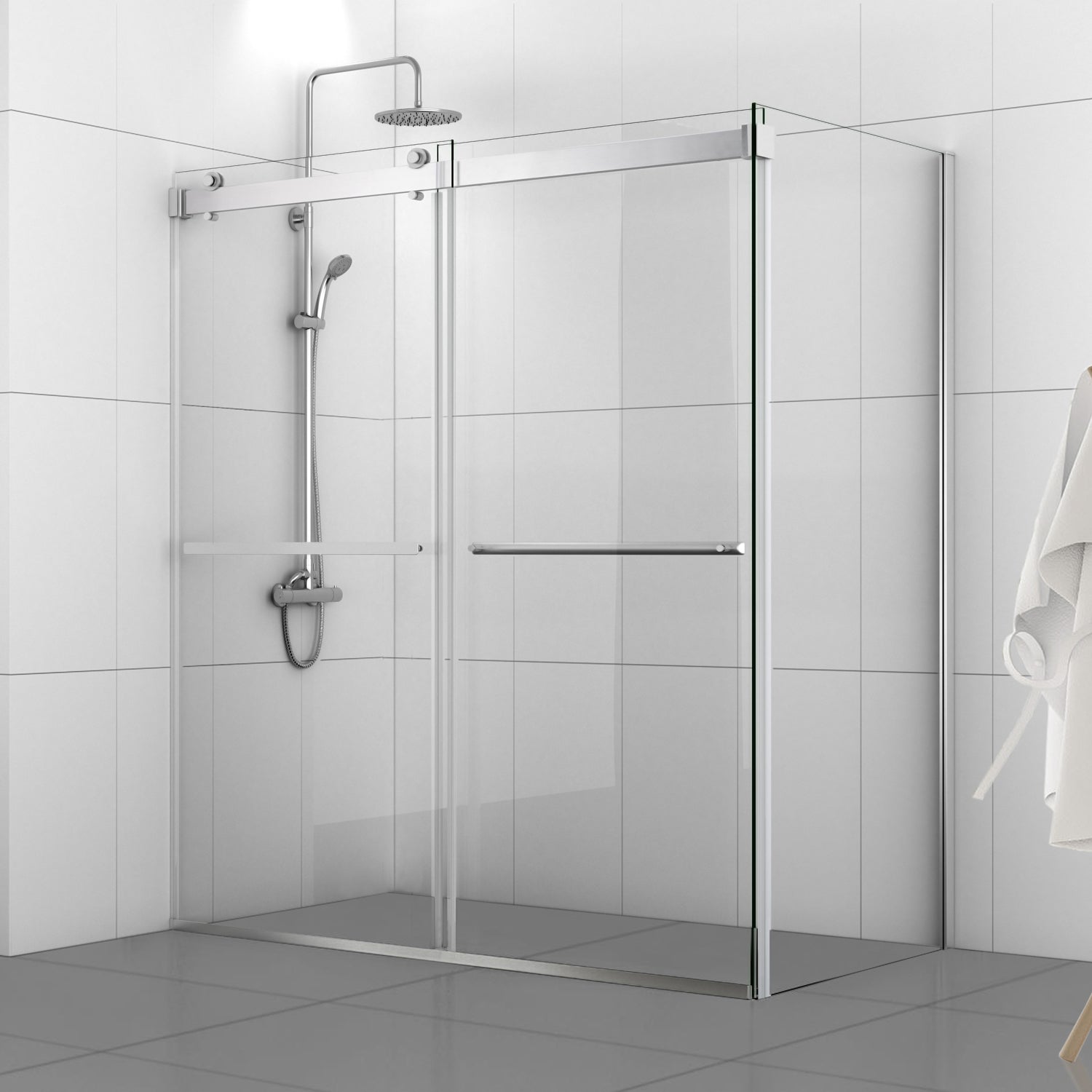 Spezia Rectangle Double Sliding Frameless Shower Enclosure