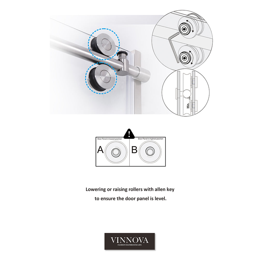 Massa Single Sliding Frameless Shower Door in Brushed Gold