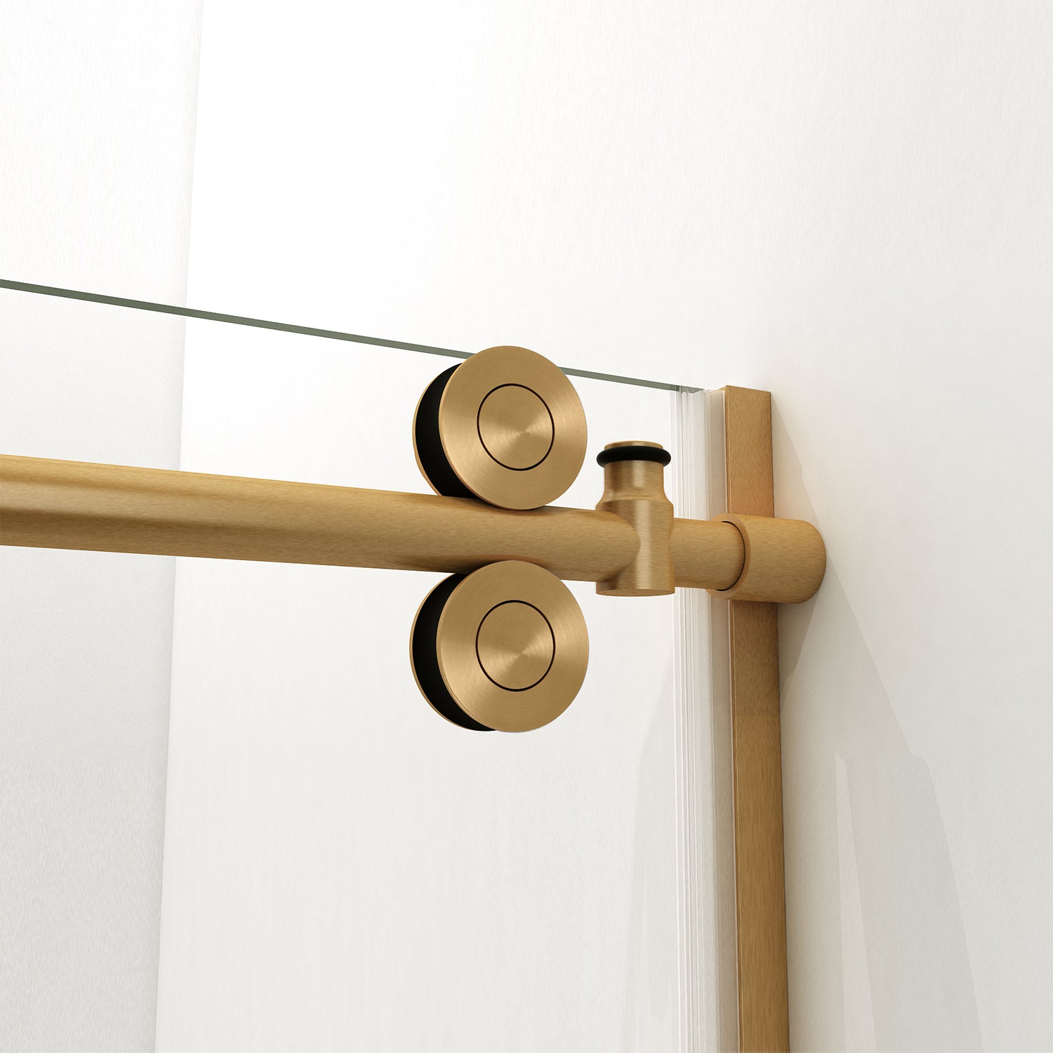 Massa Single Sliding Frameless Shower Door in Brushed Gold