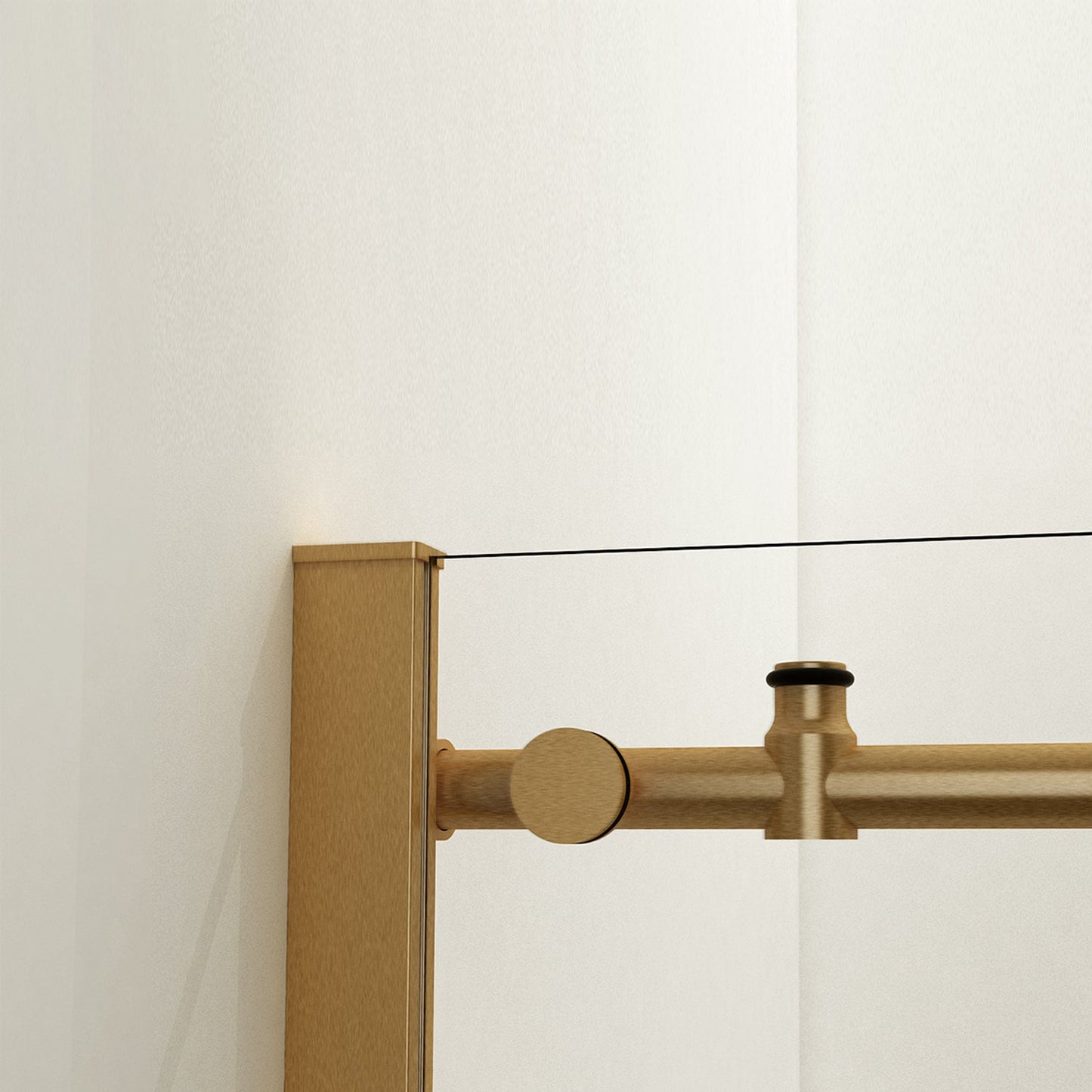 Massa Single Sliding Frameless Shower Door in Brushed Gold