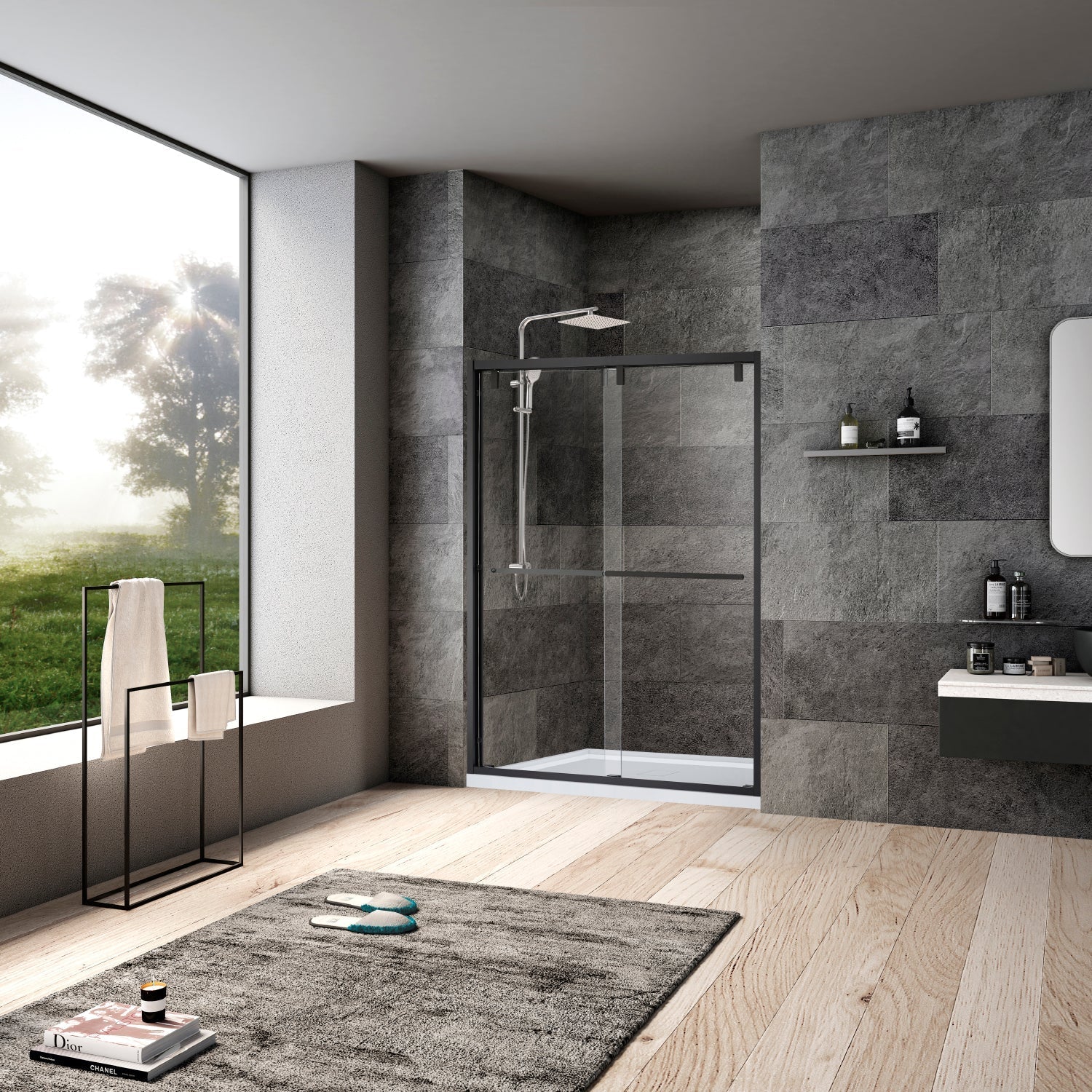 Brescia Double Sliding Framed Shower Door