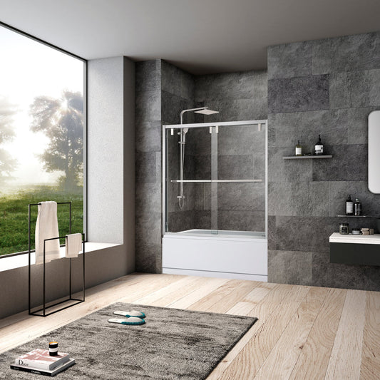Brescia 60" W x 58" H Double Sliding Framed Tub Door
