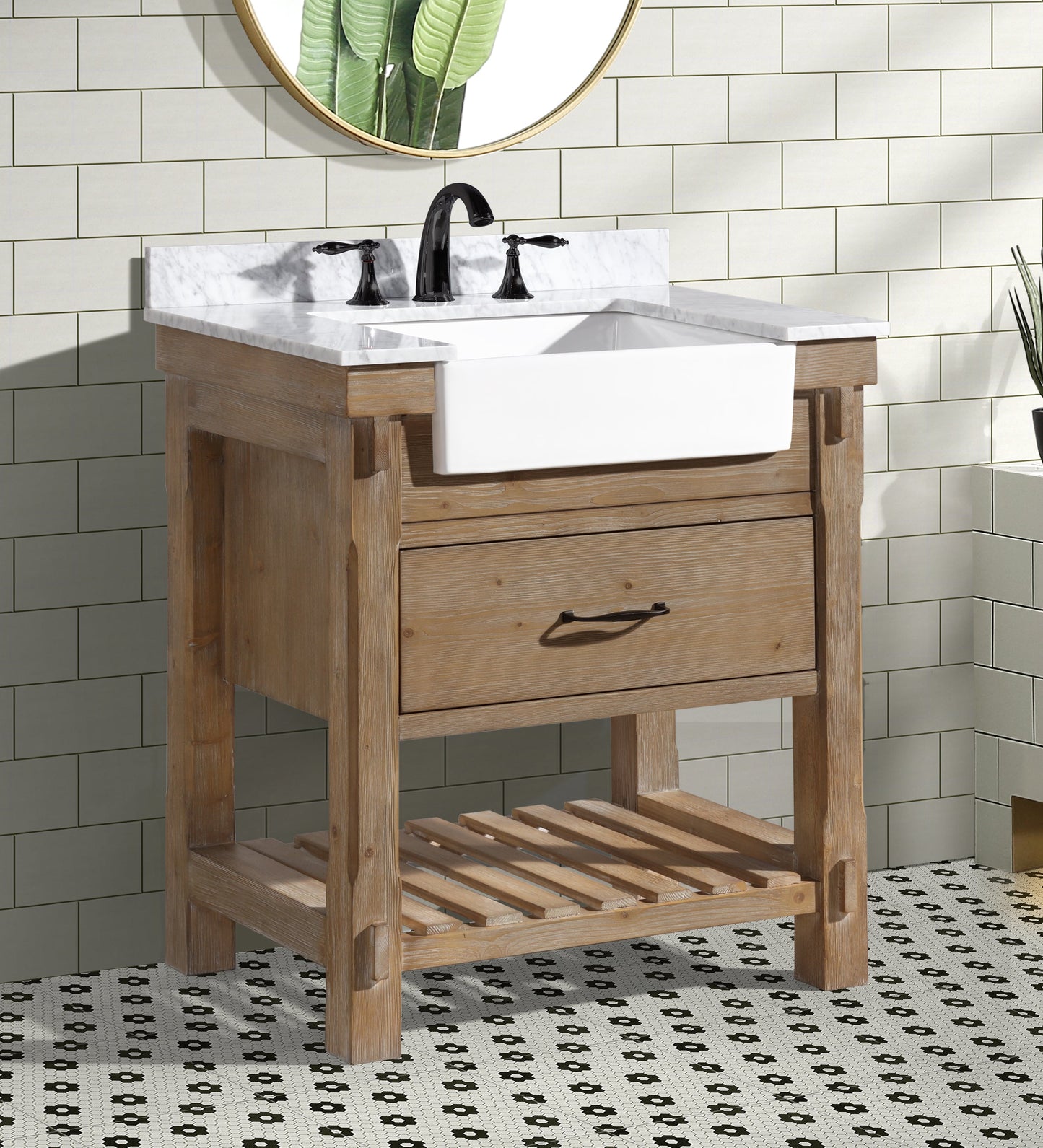 Marina 30" Bathroom Vanity Weathered Fir Finish