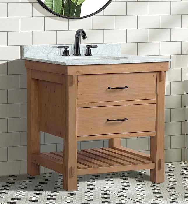 Marina 30" Bathroom Vanity Driftwood Finish