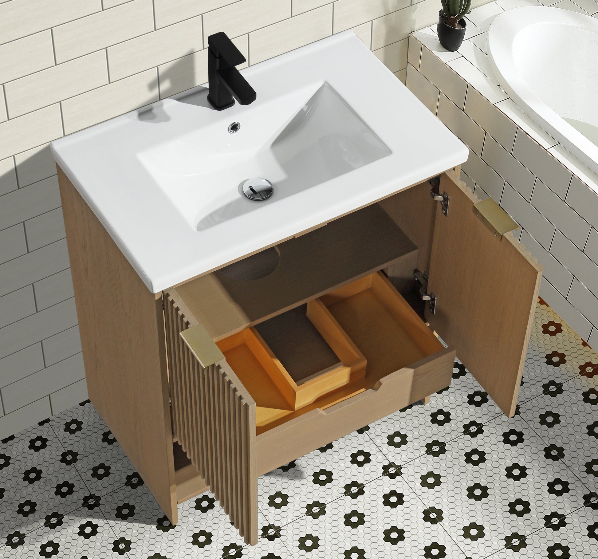 San Diego 30" Freestanding Bathroom Vanity Oak