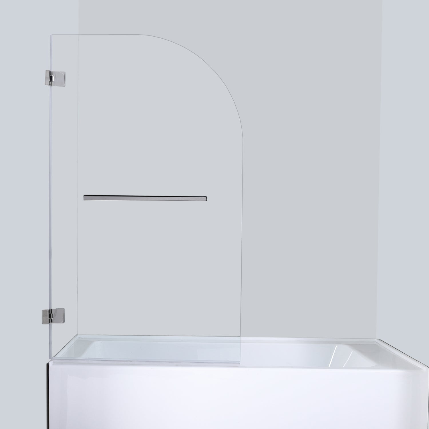 Napoli 34" W x 58" H Hinged Frameless Tub Door in Matte Black