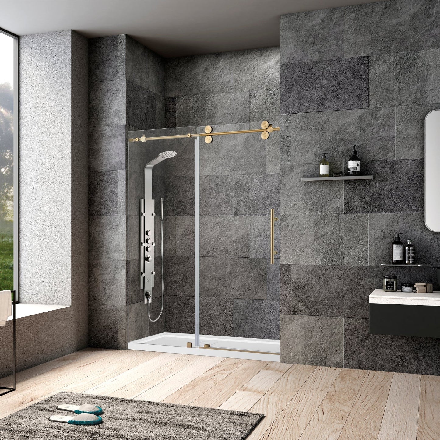 Villena Single Sliding Frameless Shower Door