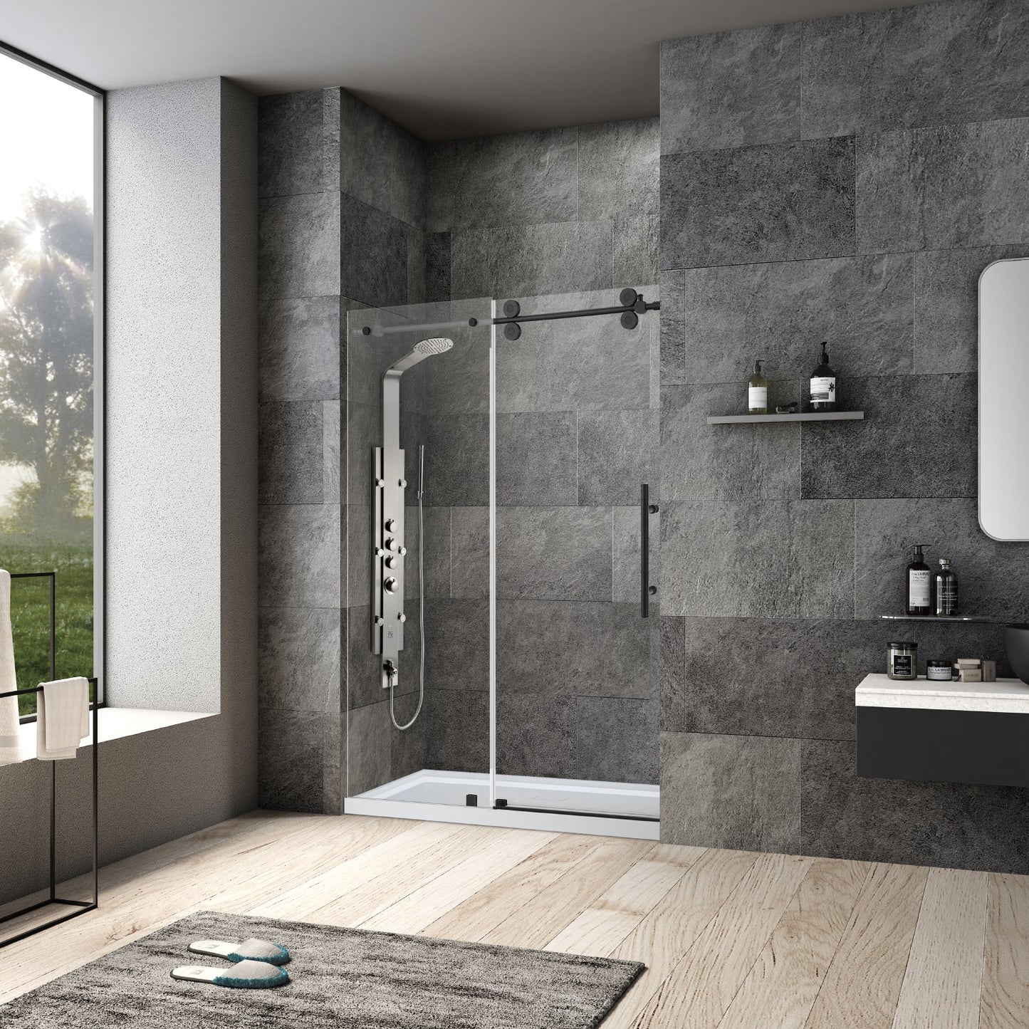 Villena Single Sliding Frameless Shower Door