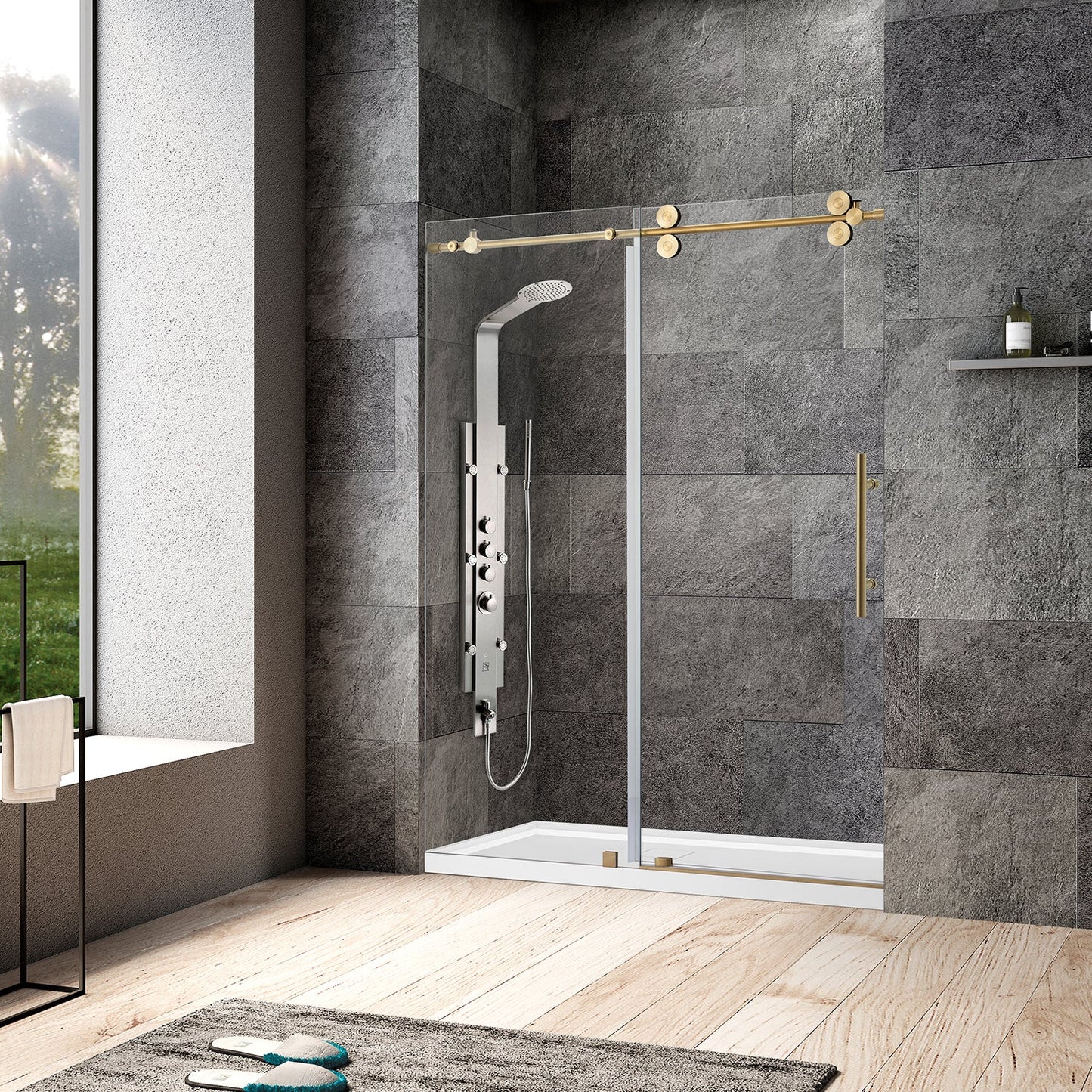 Villena Single Sliding Frameless Shower Door