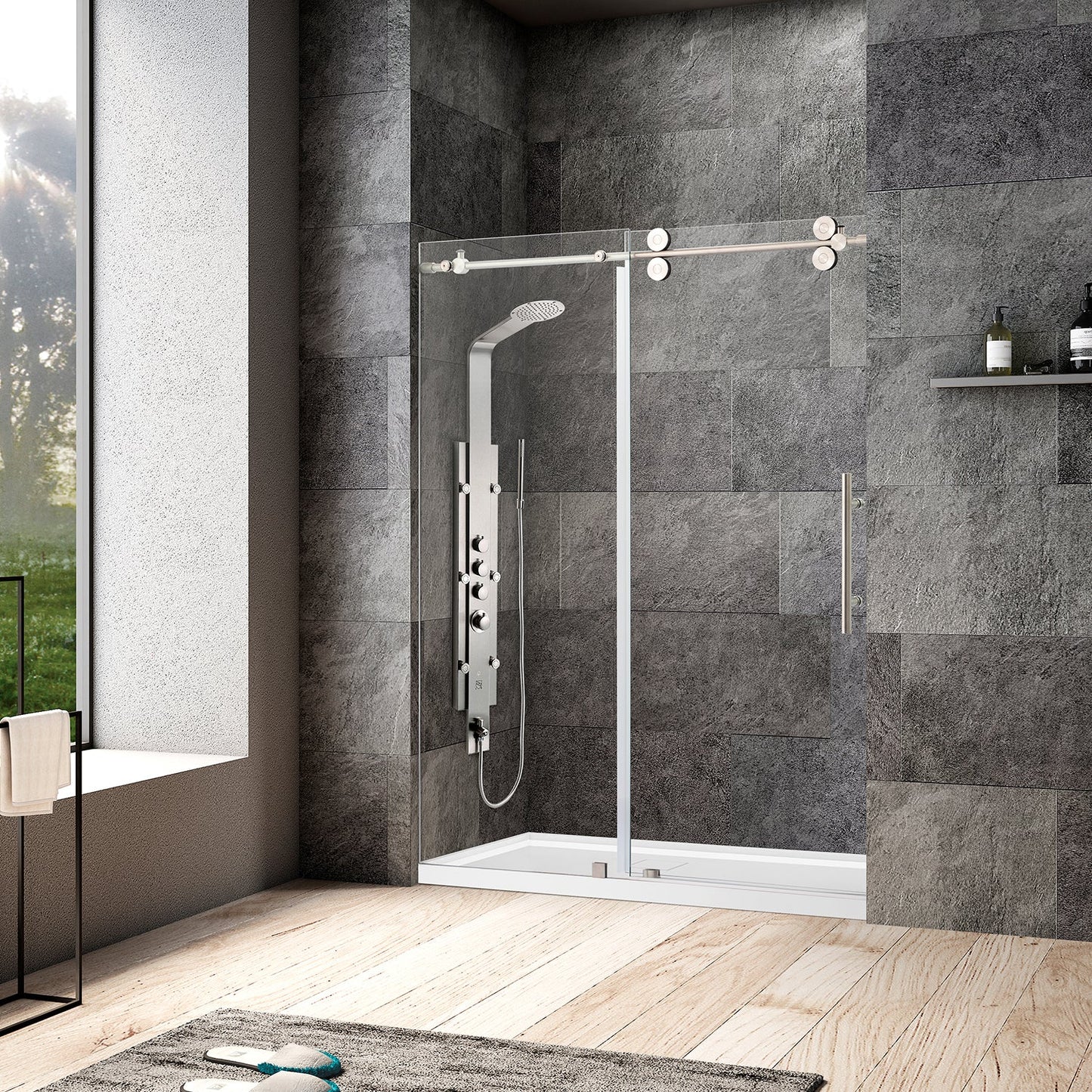 Villena Single Sliding Frameless Shower Door