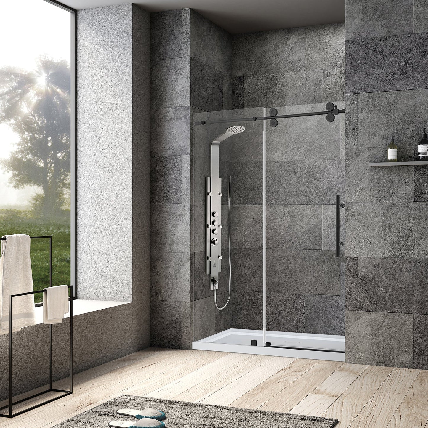 Villena Single Sliding Frameless Shower Door