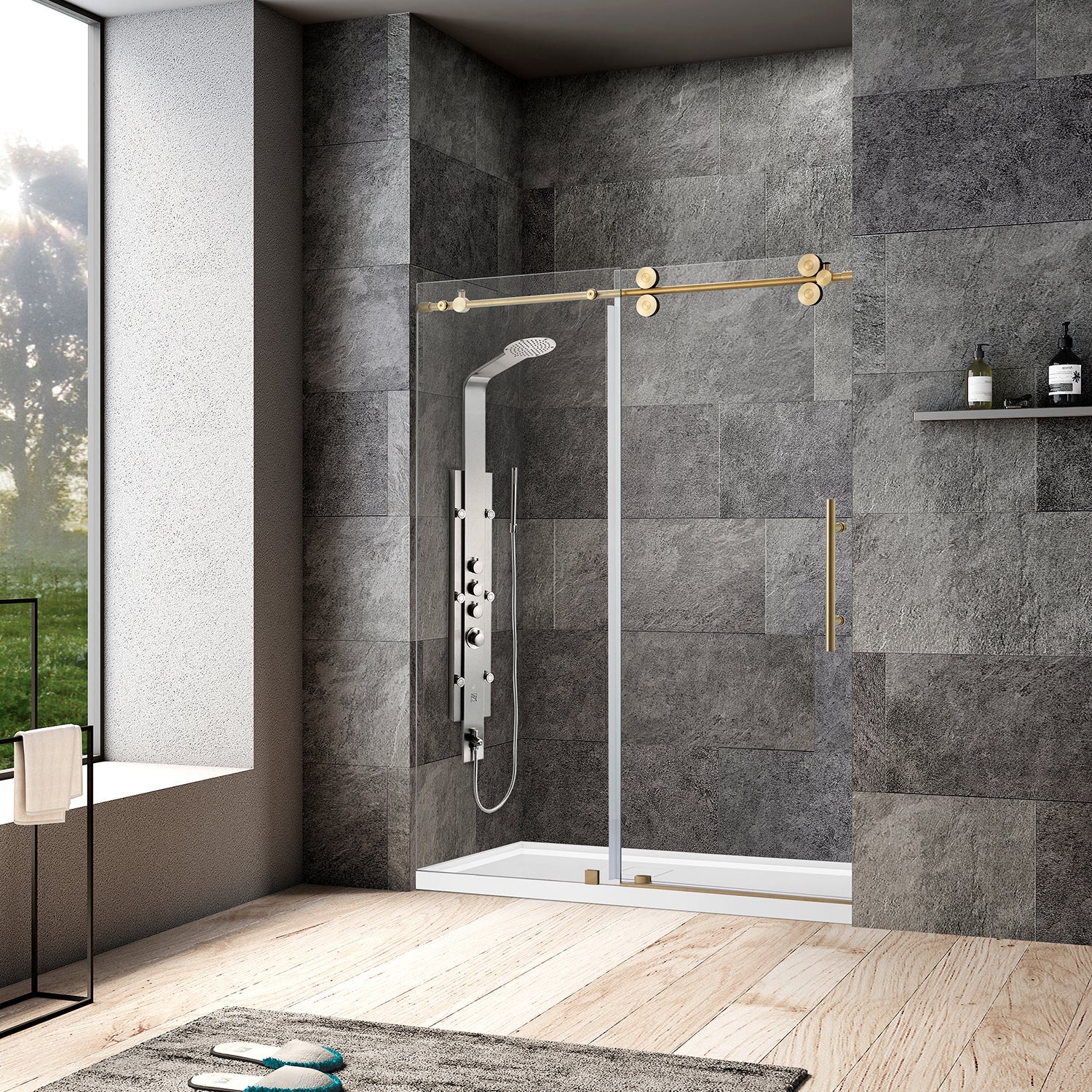 Villena Single Sliding Frameless Shower Door