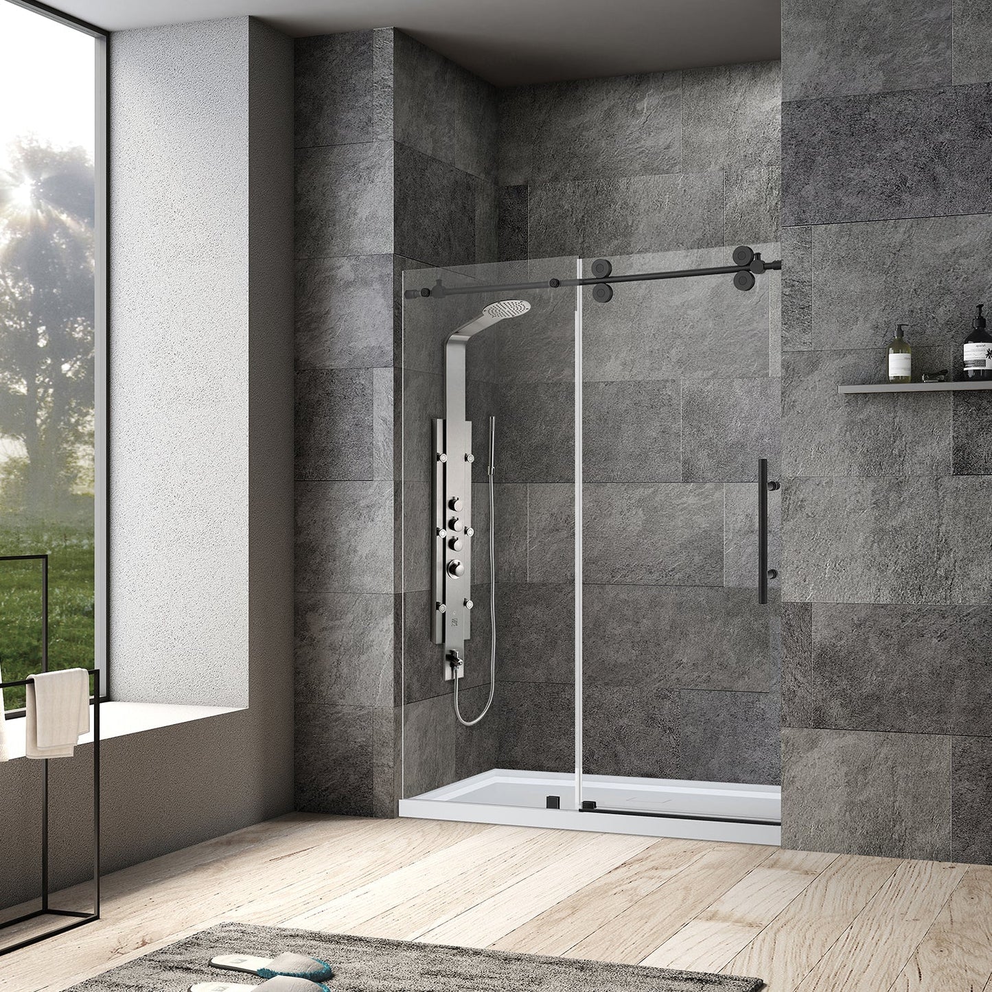Villena Single Sliding Frameless Shower Door