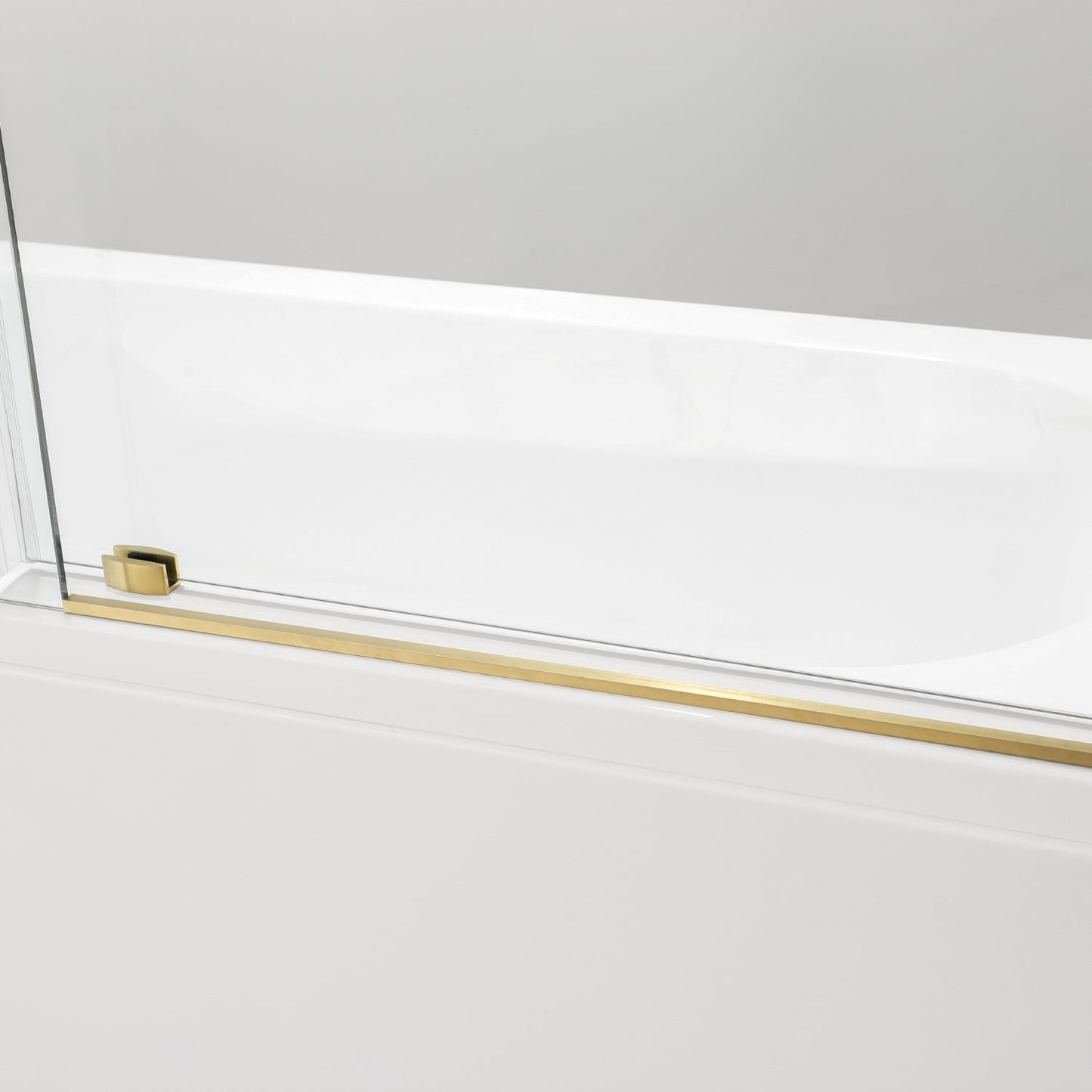 Villena Single Sliding Frameless Tub Door in Brushed Gold - 60" W x 58" H