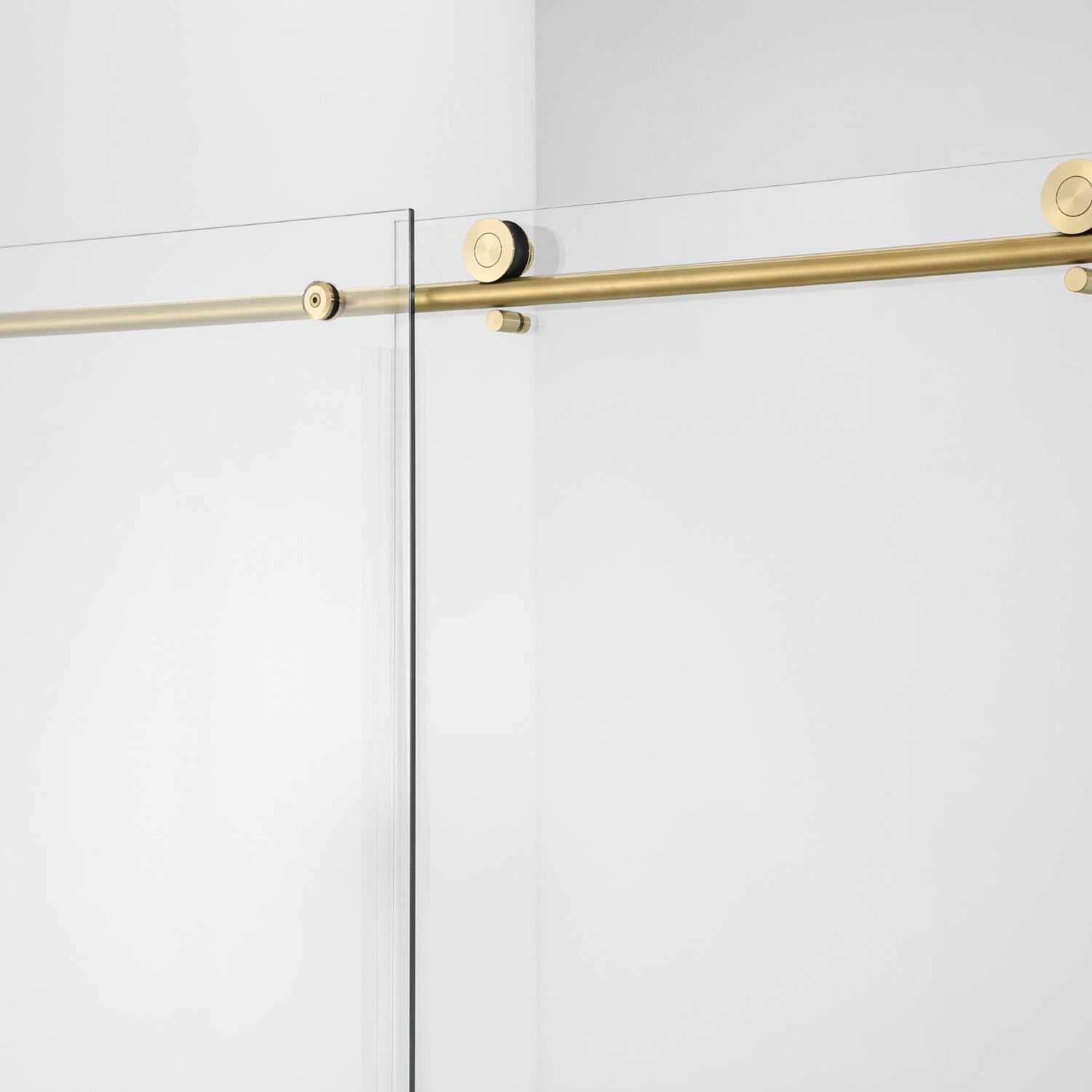 Villena Single Sliding Frameless Tub Door in Brushed Gold - 60" W x 58" H