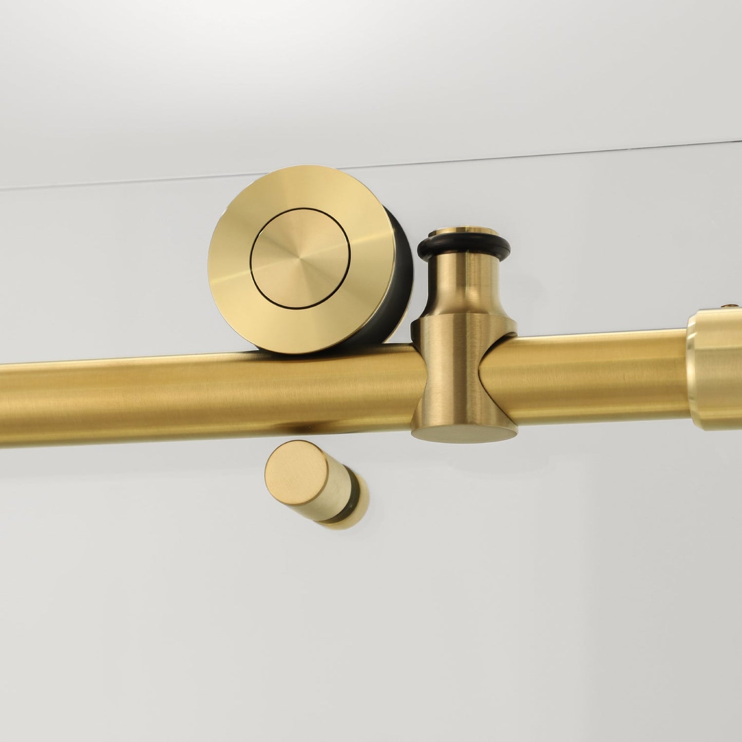 Villena Single Sliding Frameless Tub Door in Brushed Gold - 60" W x 58" H