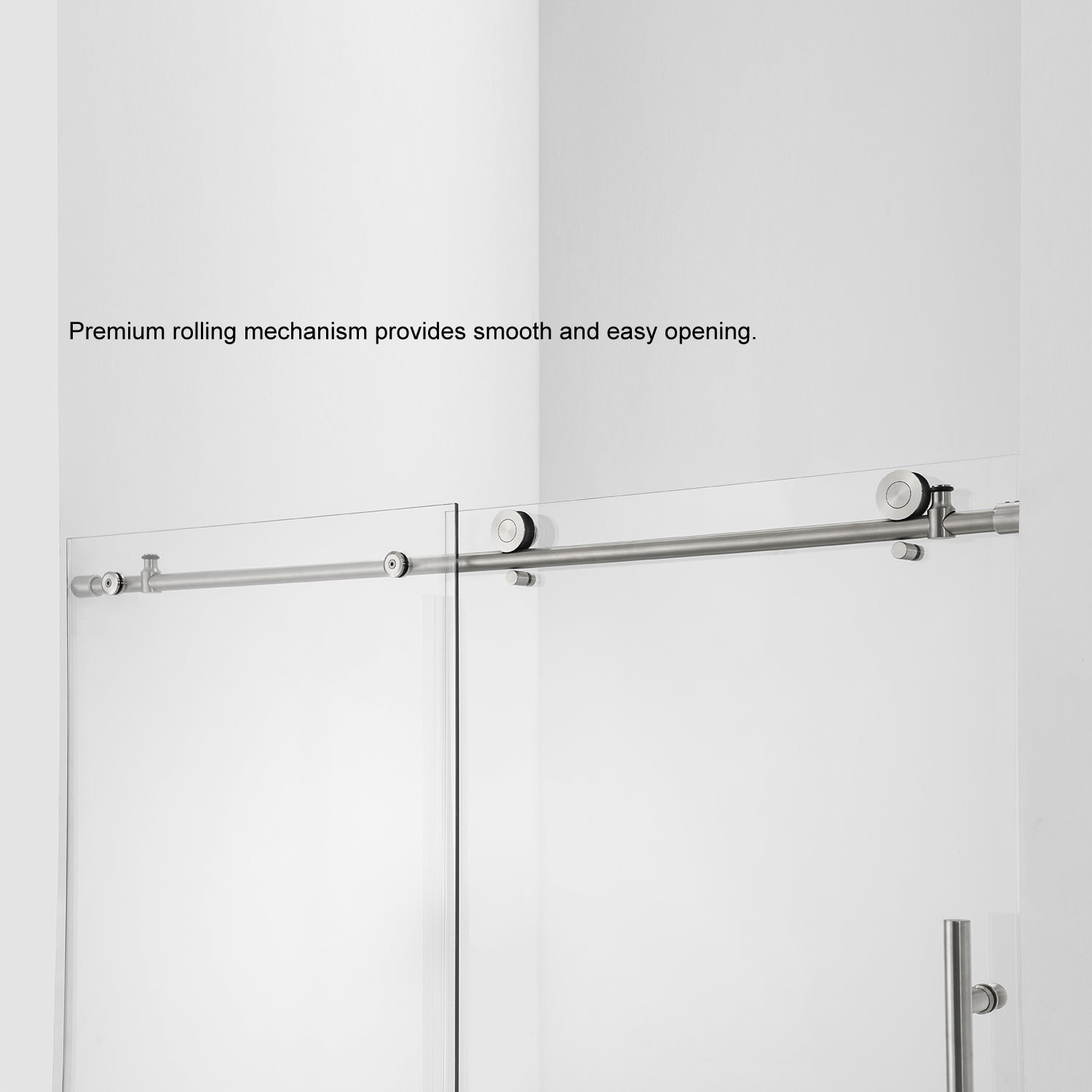 Villena Single Sliding Frameless Tub Door in Brushed Gold - 60" W x 58" H