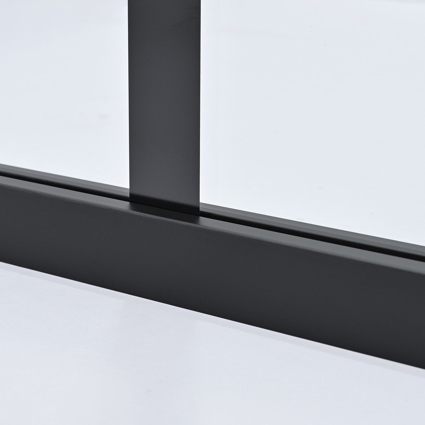 Azpeitia 34" W x 74" H Framed Fixed Glass Panel in Matte Black
