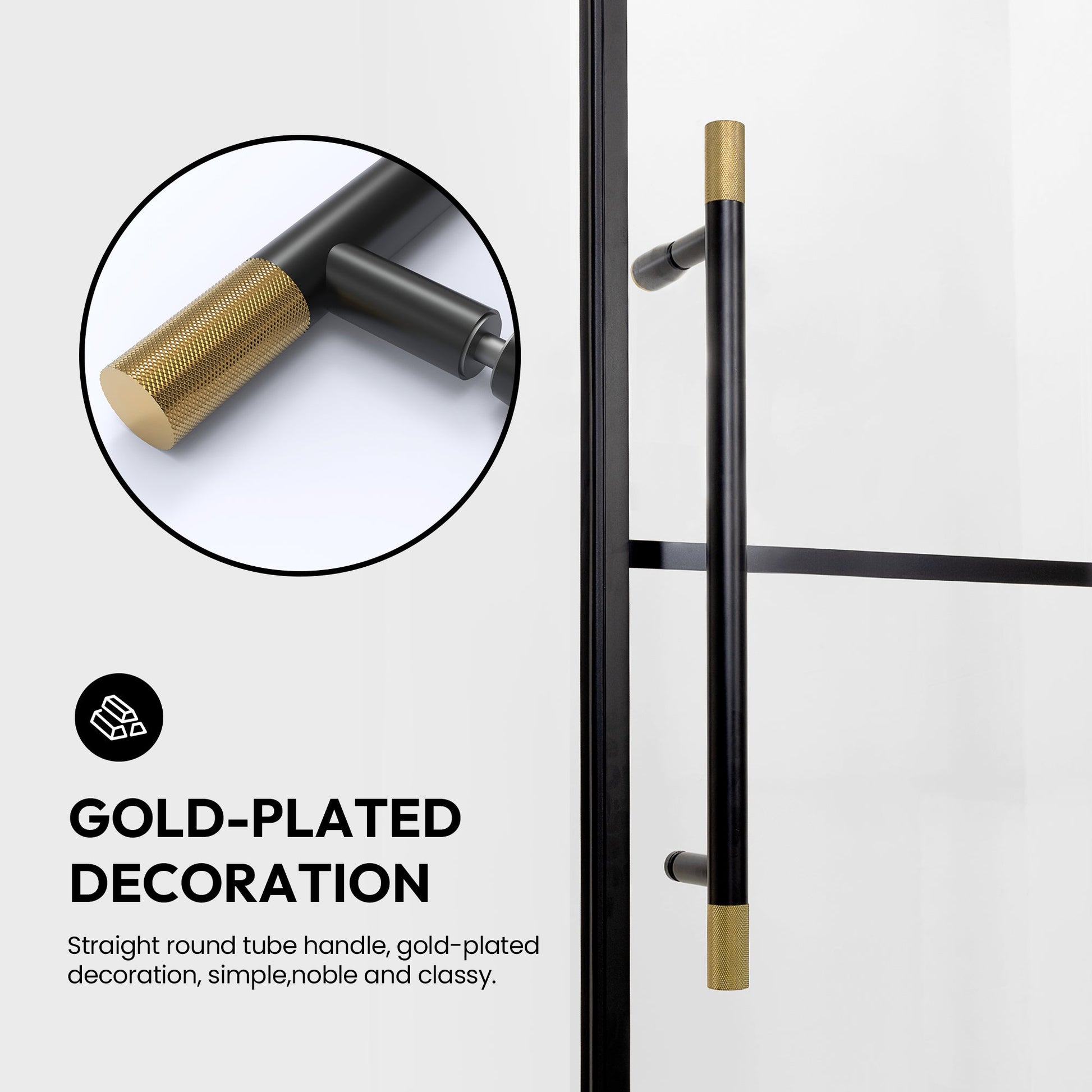 Losar 60" W x 66" H Sliding Frameless Bathtub Shower Door Tempered Glass in Matte Black