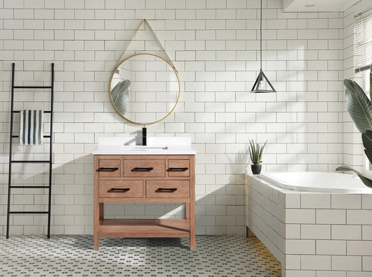 Betty 36" Bathroom Vanity Weathered Brown