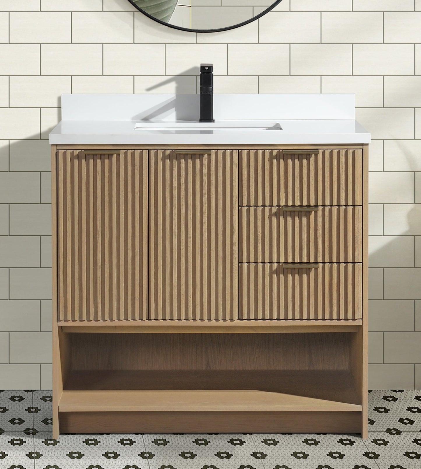 San Diego 36" Freestanding Bathroom Vanity Oak