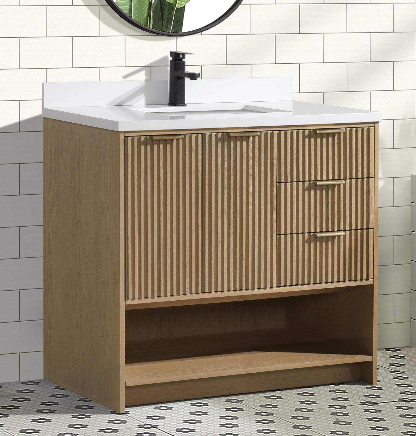 San Diego 36" Freestanding Bathroom Vanity Oak