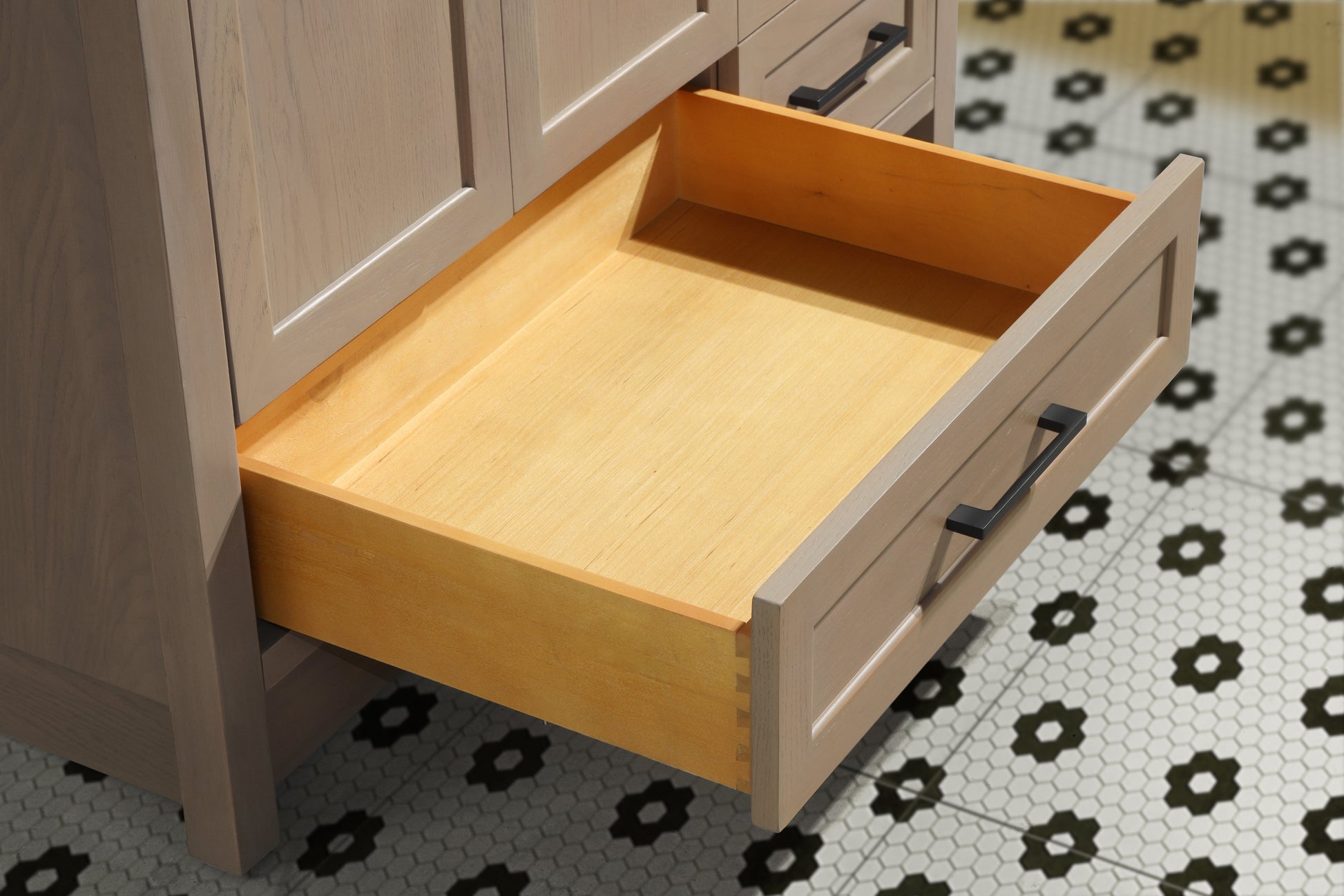 Huntington 42" Bathroom Vanity Oak Gray - White Engineered Countertop