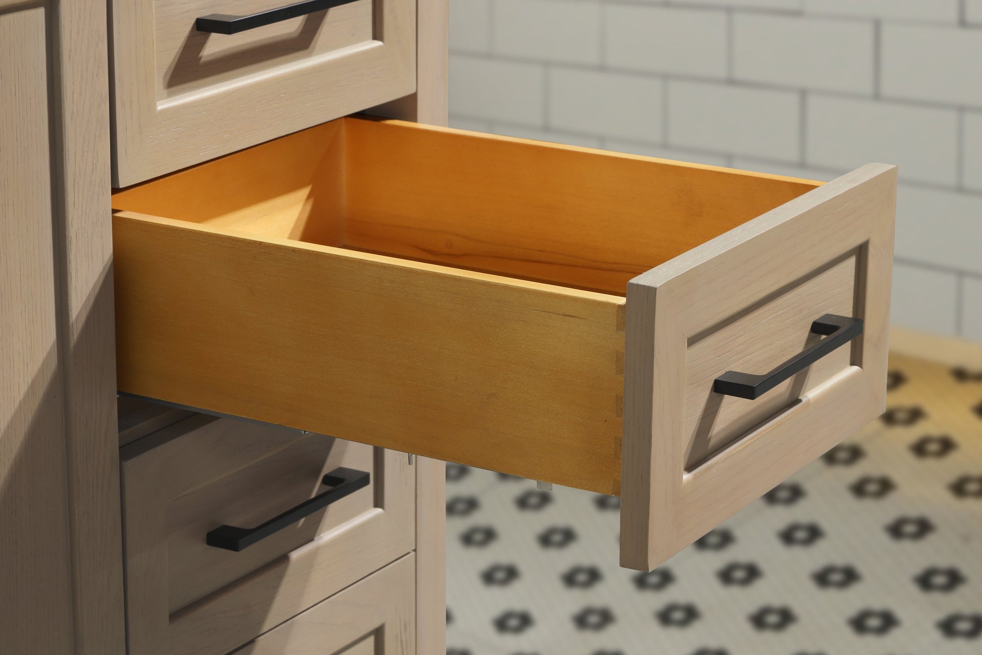 Huntington 42" Bathroom Vanity Oak Gray - White Engineered Countertop