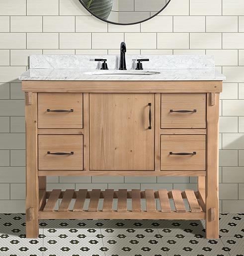 Marina 42" Bathroom Vanity Driftwood Finish