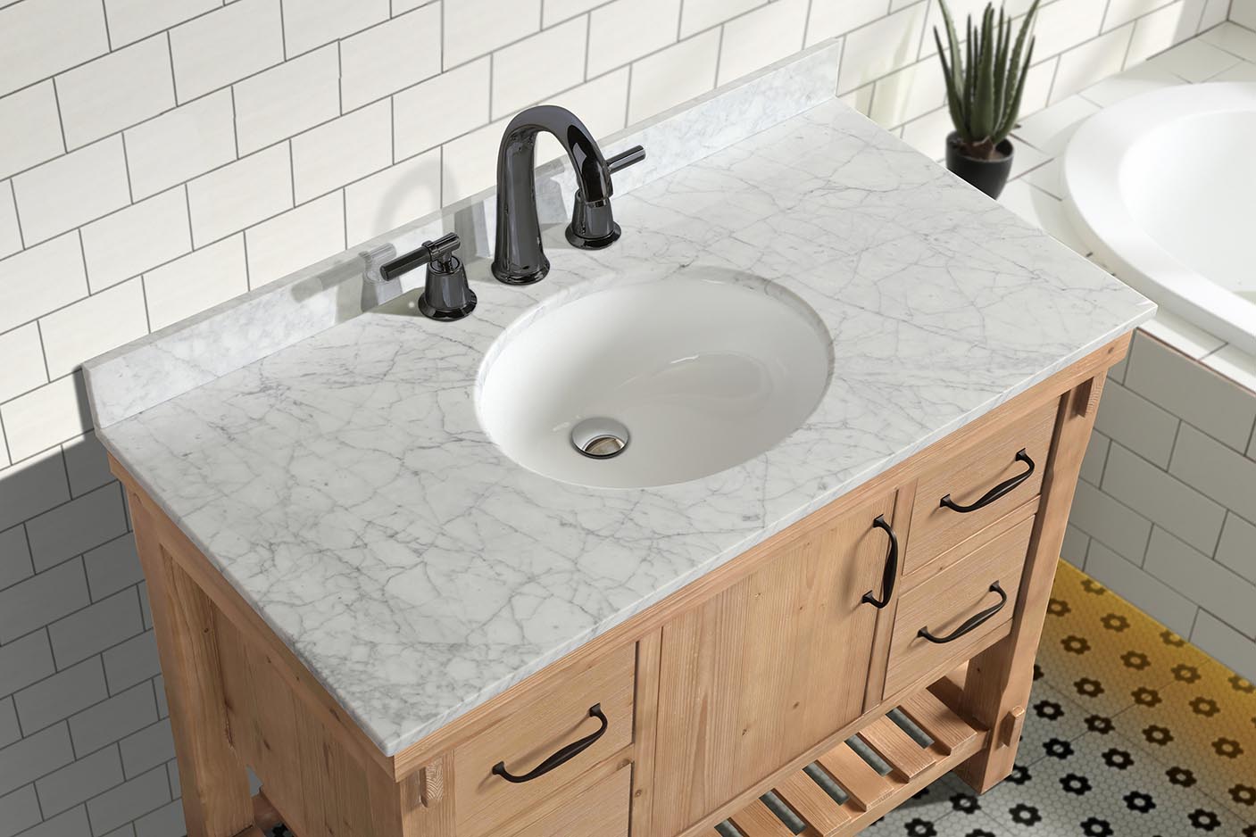 Marina 42" Bathroom Vanity Driftwood Finish