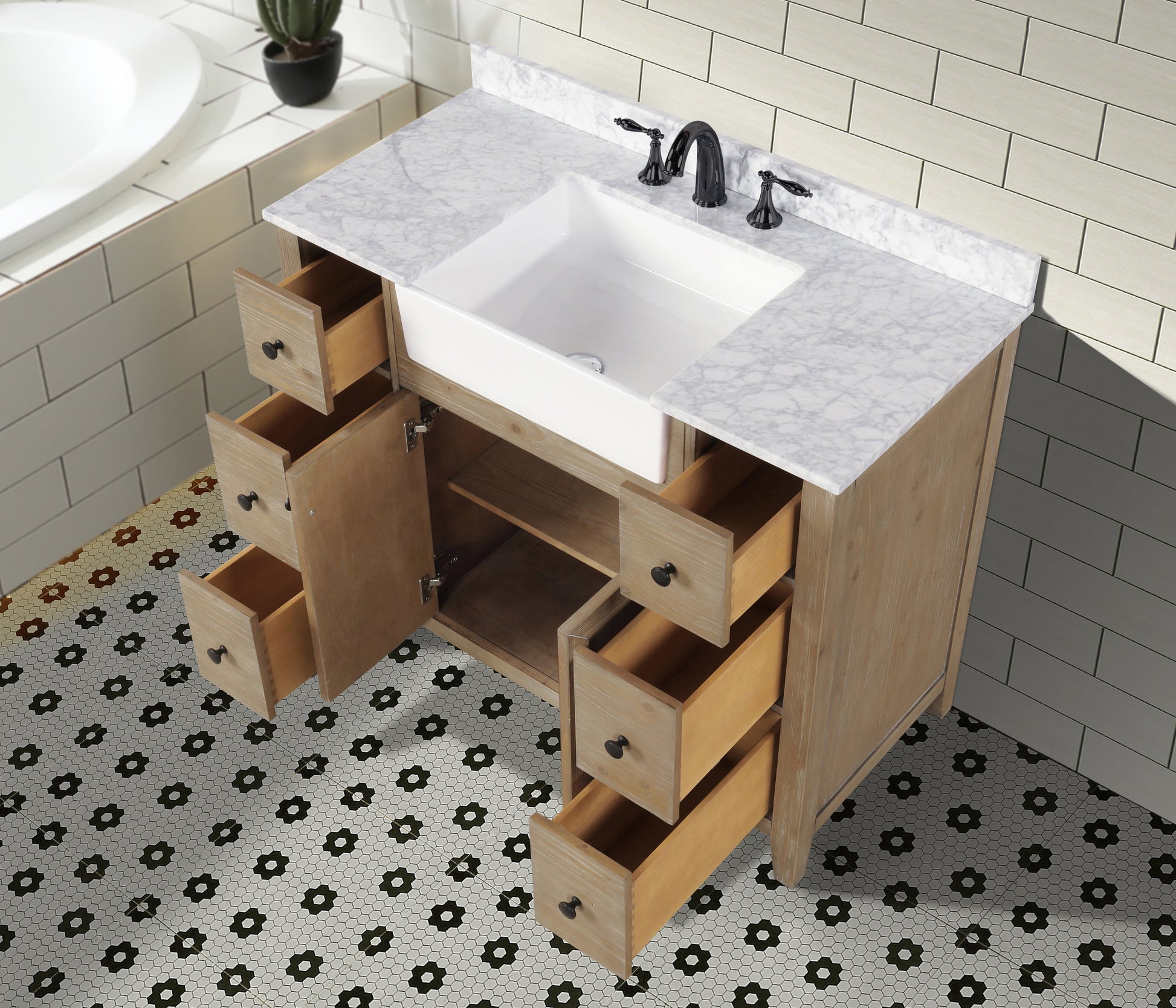 Sally 42" Bathroom Vanity Weathered Fir