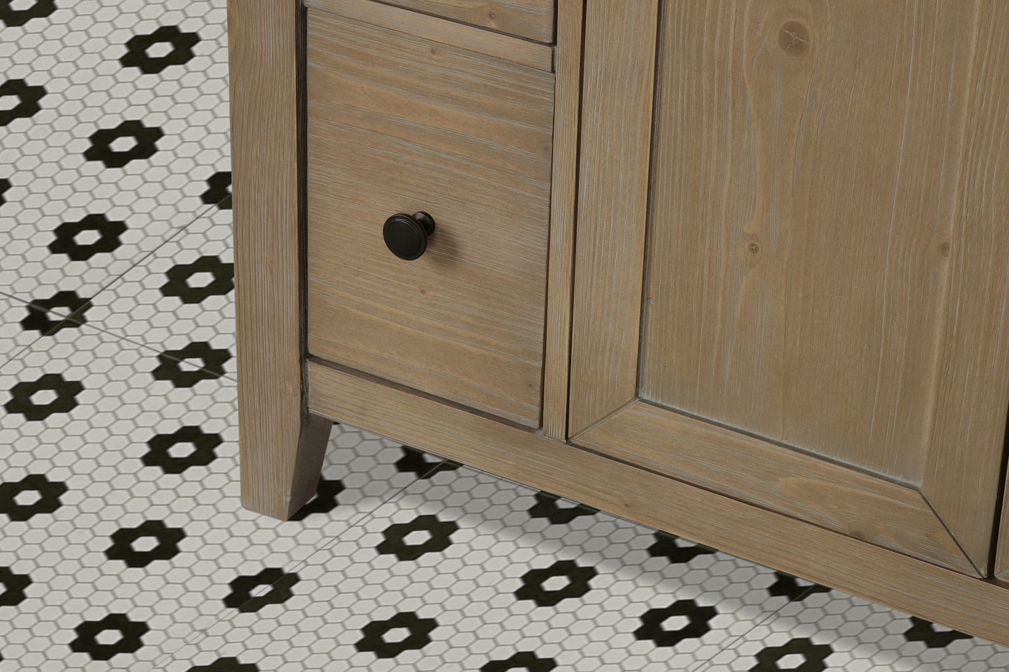 Sally 42" Bathroom Vanity Weathered Fir - White Engineered Countertop