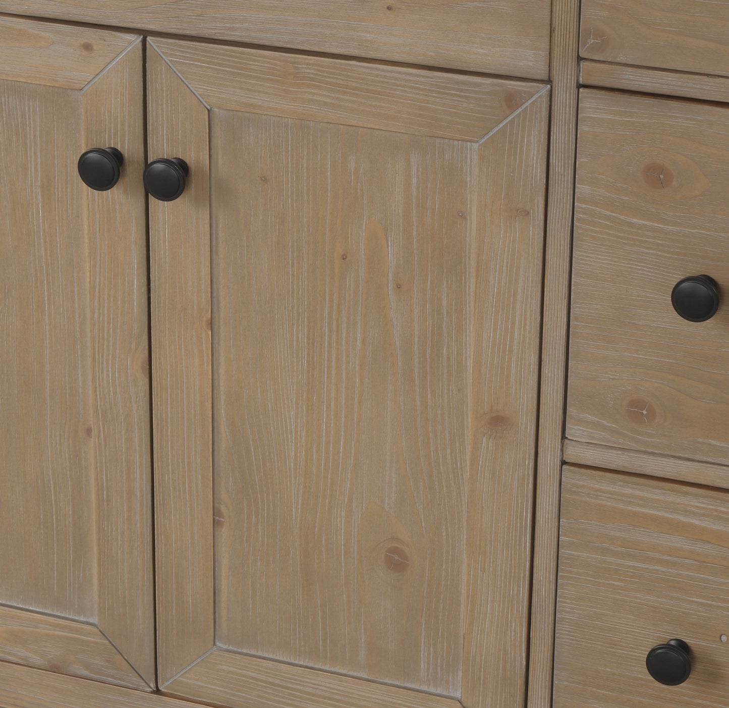 Sally 42" Bathroom Vanity Weathered Fir - White Engineered Countertop