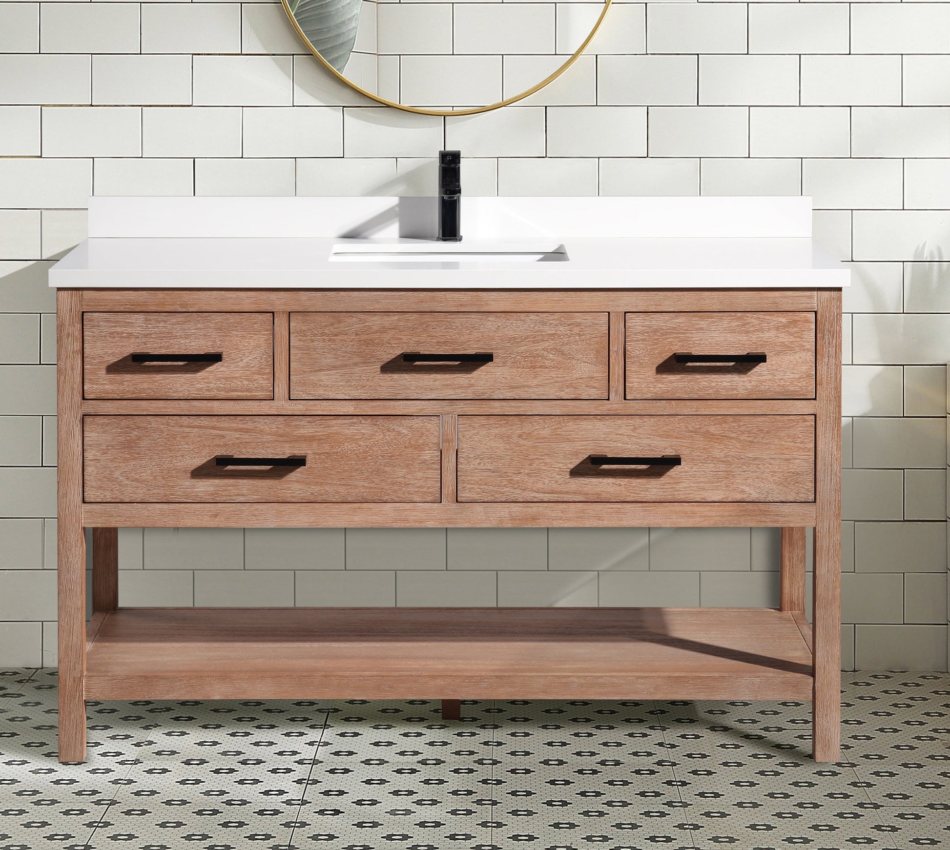 Betty 55" Bathroom Vanity Weathered Brown