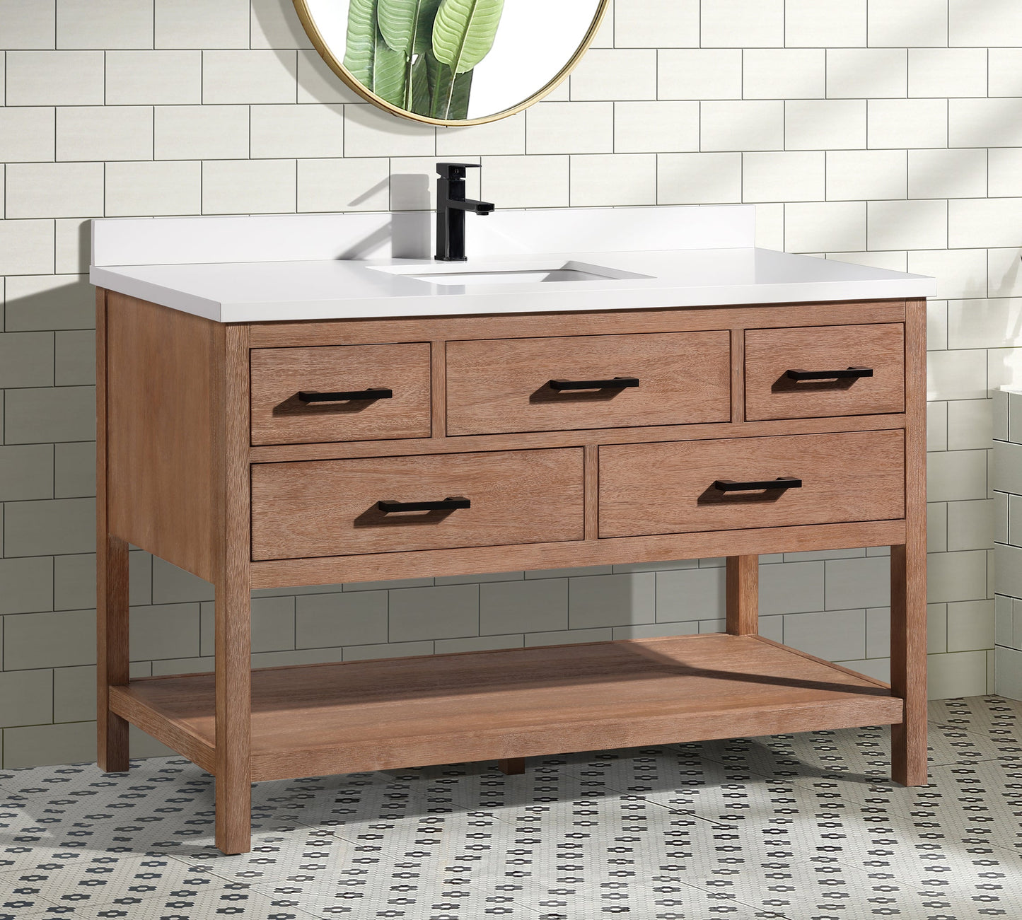 Betty 55" Bathroom Vanity Weathered Brown