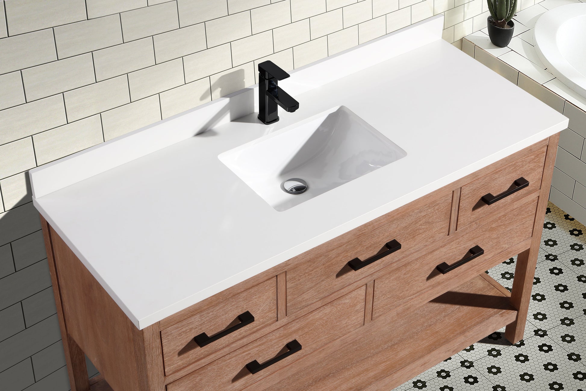 Betty 55" Bathroom Vanity Weathered Brown