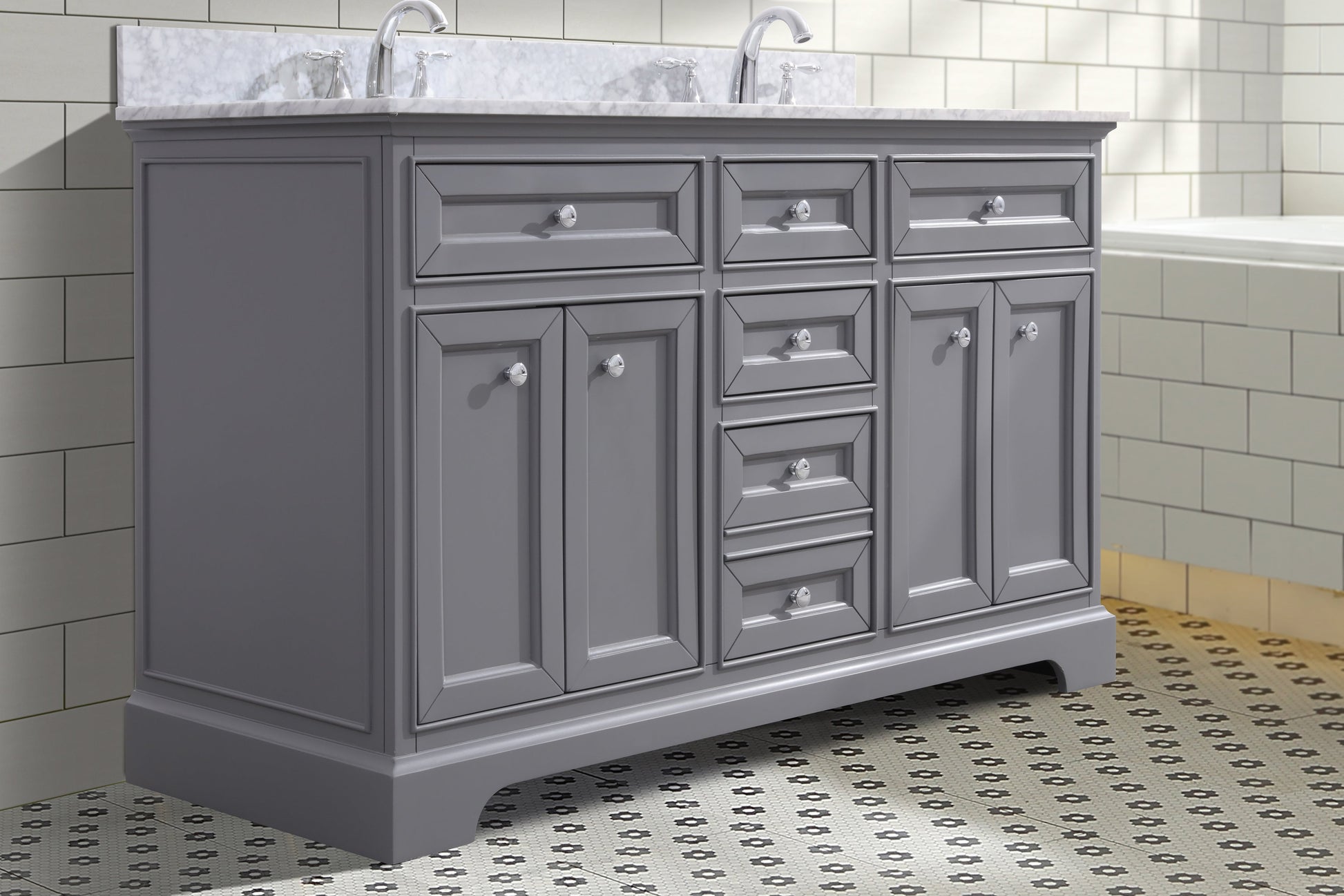 South Bay 55" Bathroom Vanity Gray