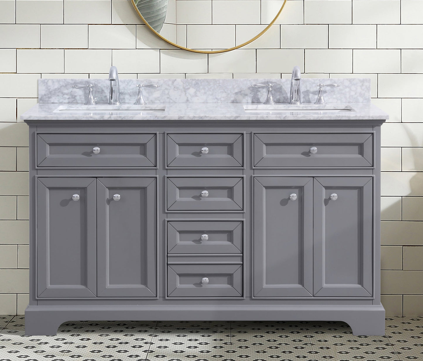 South Bay 55" Bathroom Vanity Gray