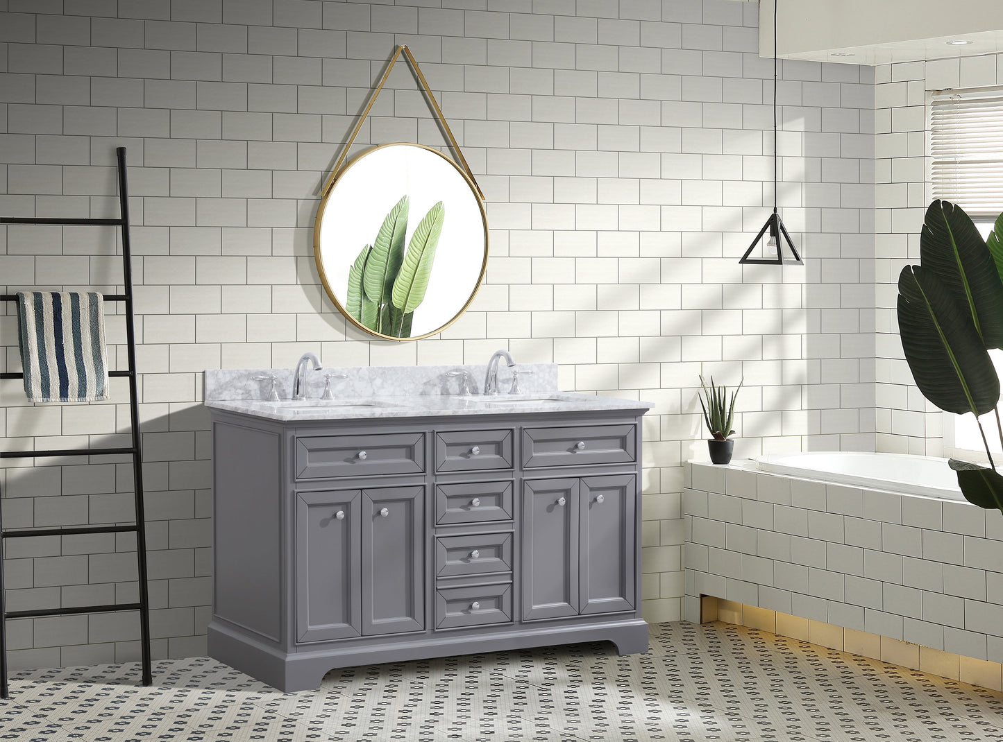 South Bay 55" Bathroom Vanity Gray