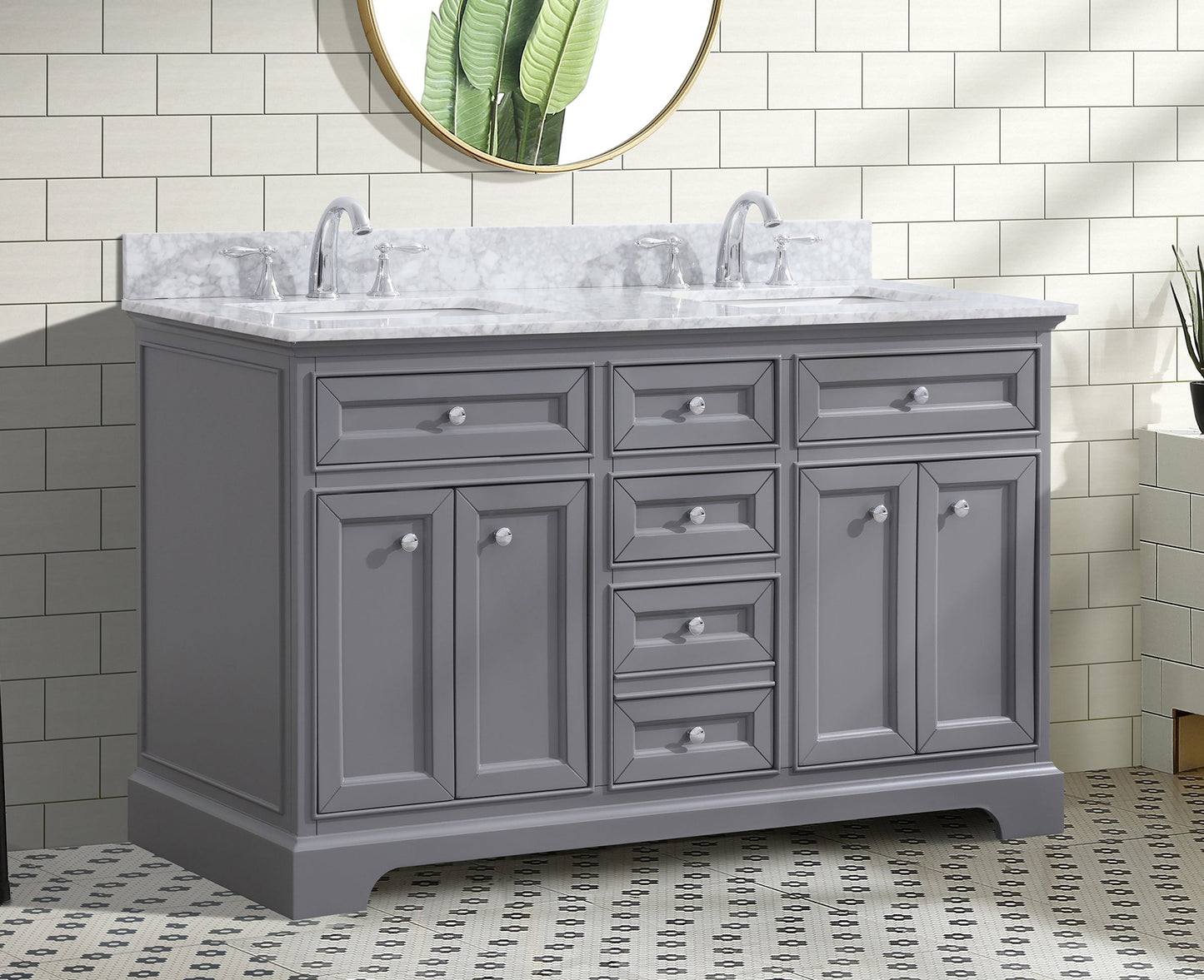 South Bay 55" Bathroom Vanity Gray