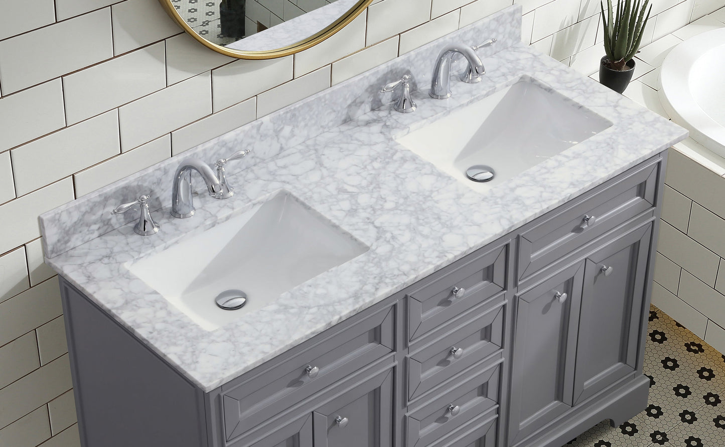 South Bay 55" Bathroom Vanity Gray