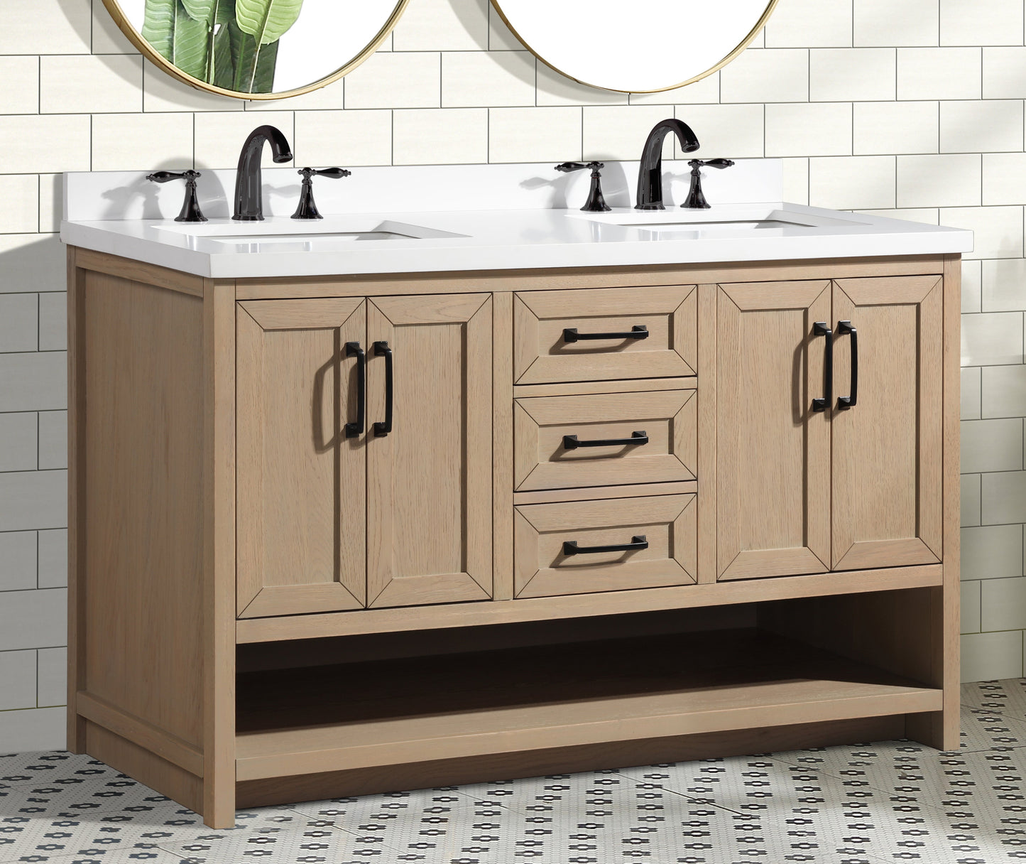 Venice 55" Bathroom Vanity Oak Gray Finish