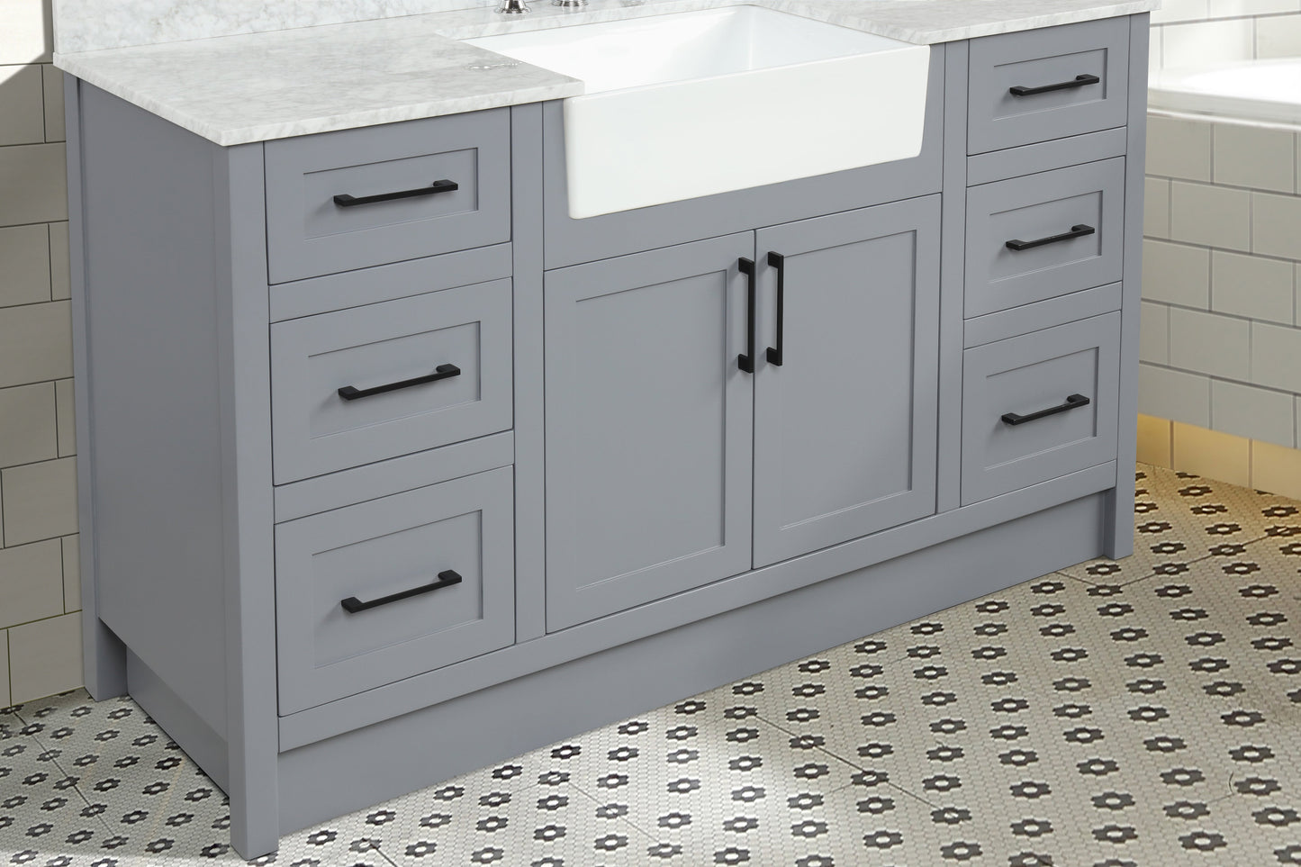 Laguna 60" Bathroom Vanity Gray