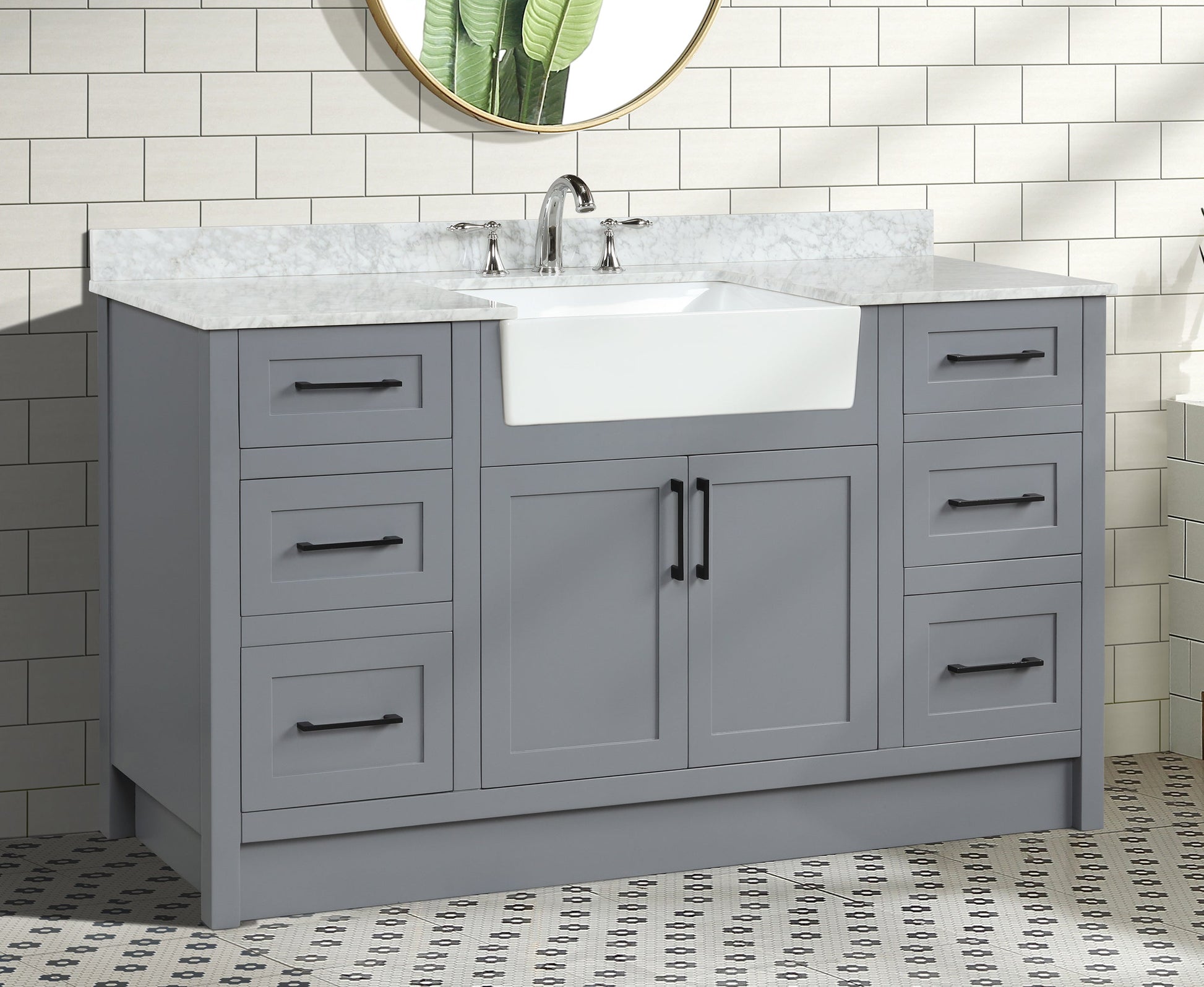 Laguna 60" Bathroom Vanity Gray