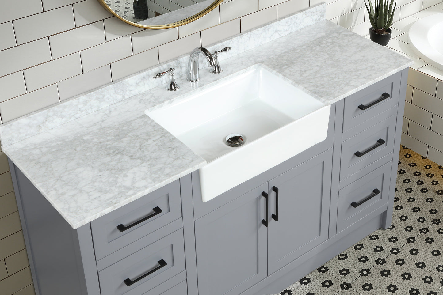 Laguna 60" Bathroom Vanity Gray